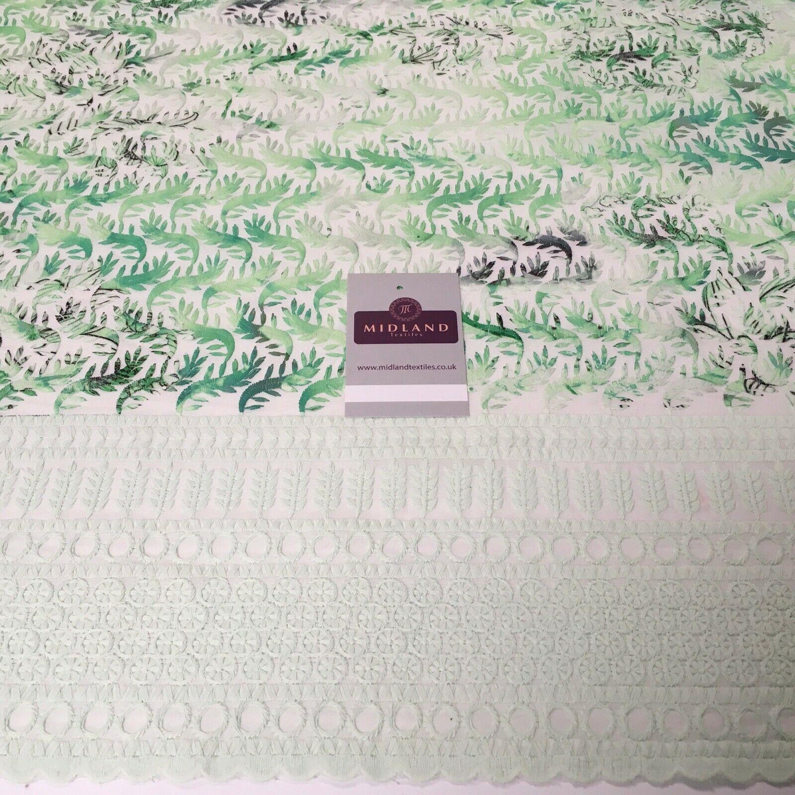 Cotton broderie anglaise Border double scalloped fabric 139cm M1197 Mtex