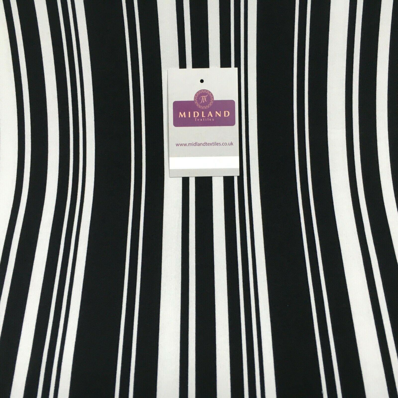 Black and white stripped stretch ity spandex Fabric 147 cm M1200-1 Mtex