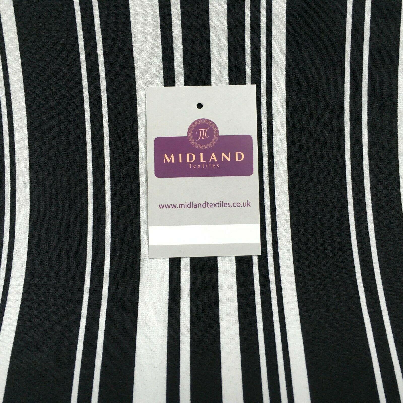 Black and white stripped stretch ity spandex Fabric 147 cm M1200-1 Mtex