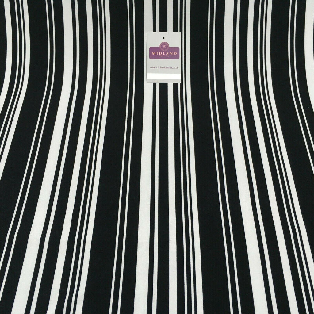 Black and white stripped stretch ity spandex Fabric 147 cm M1200-1 Mtex