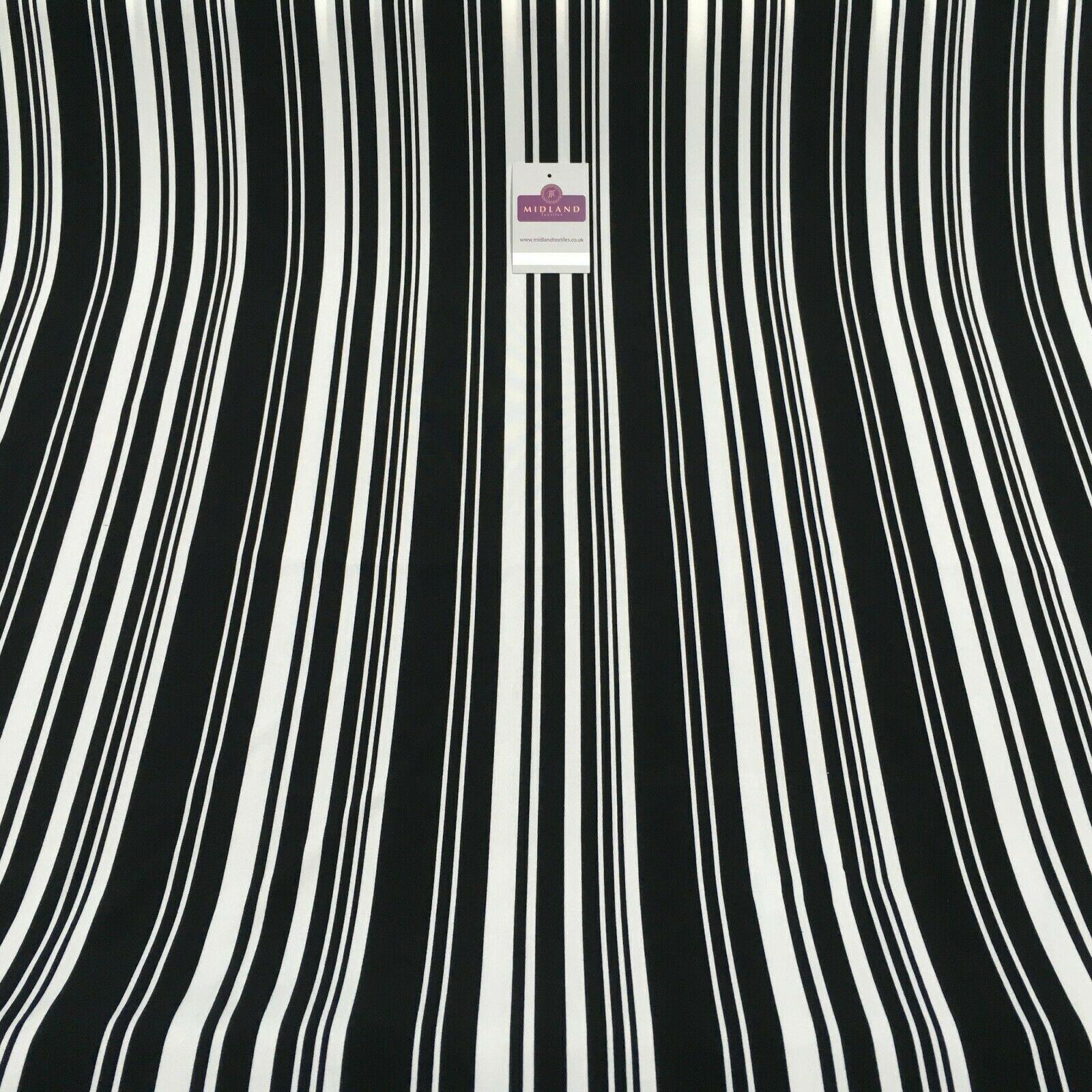 Black and white stripped stretch ity spandex Fabric 147 cm M1200-1 Mtex