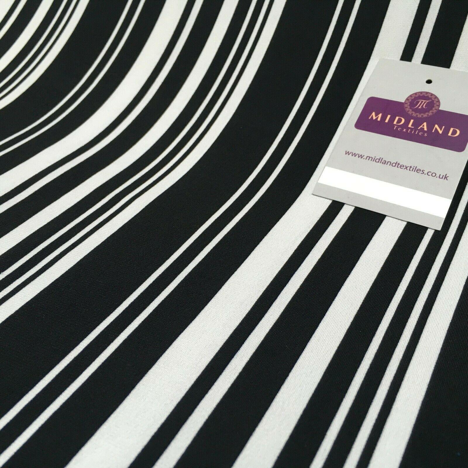 Black and white stripped stretch ity spandex Fabric 147 cm M1200-1 Mtex