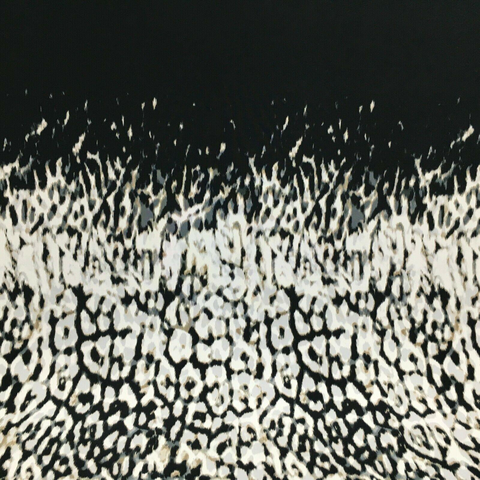 Black animal panel 90cm Panel Stretch Ity Spandex Dress Fabric 147 cm M1220-5