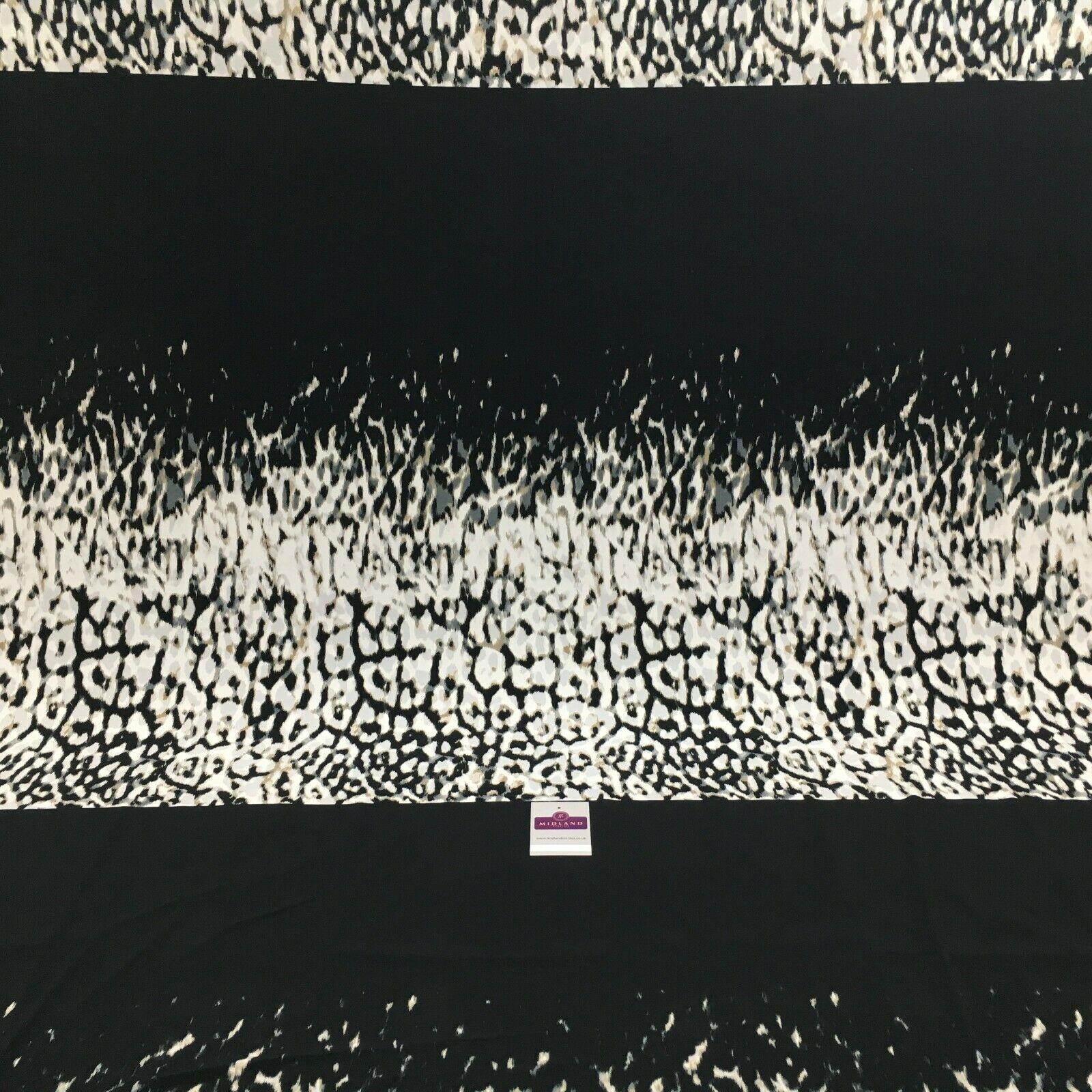 Black animal panel 90cm Panel Stretch Ity Spandex Dress Fabric 147 cm M1220-5