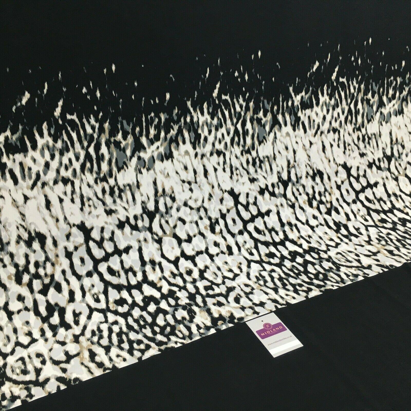 Black animal panel 90cm Panel Stretch Ity Spandex Dress Fabric 147 cm M1220-5