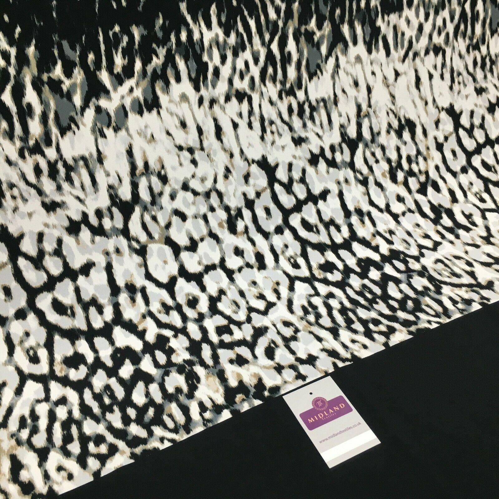 Black animal panel 90cm Panel Stretch Ity Spandex Dress Fabric 147 cm M1220-5