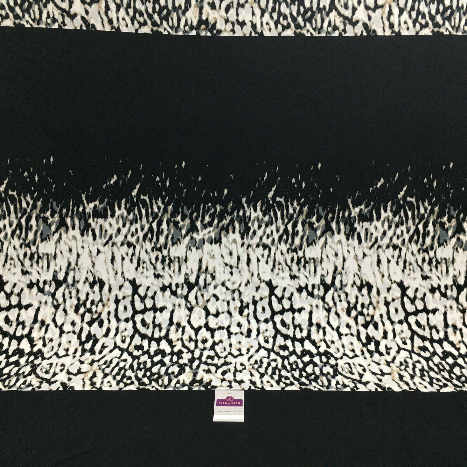 Black animal panel 90cm Panel Stretch Ity Spandex Dress Fabric 147 cm M1220-5