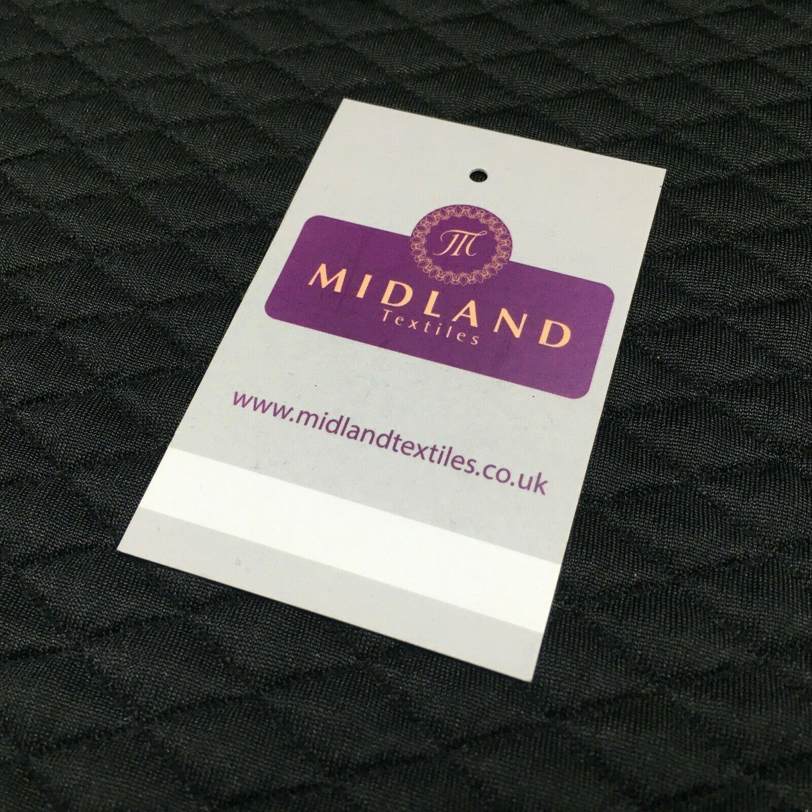 Black Quilted Diamond Jersey Dress Fabric 147cm M720-67