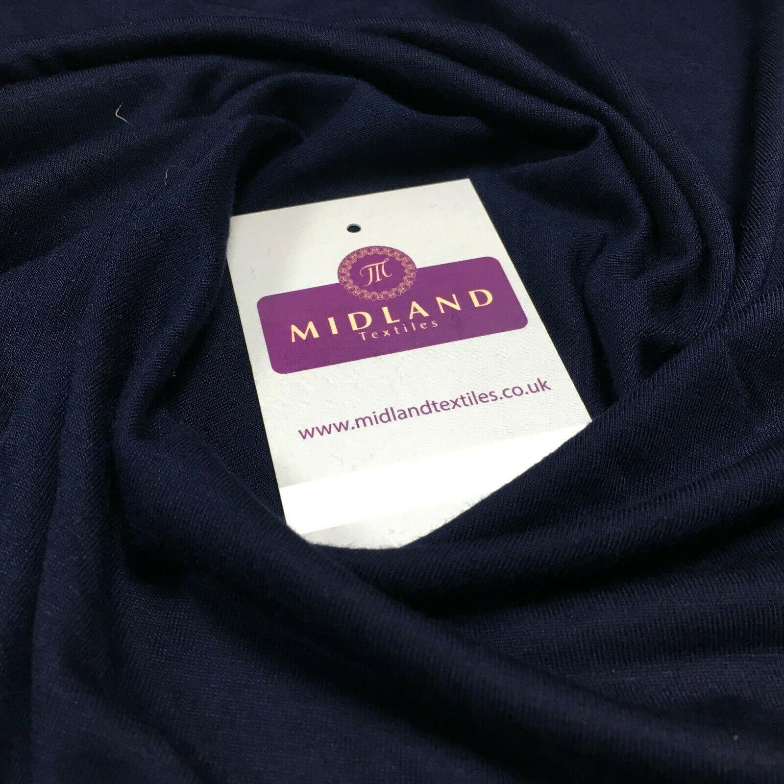 Navy Cotton Jersey ideal for t-shirting Fabric 147 cm M720-66 Mtex