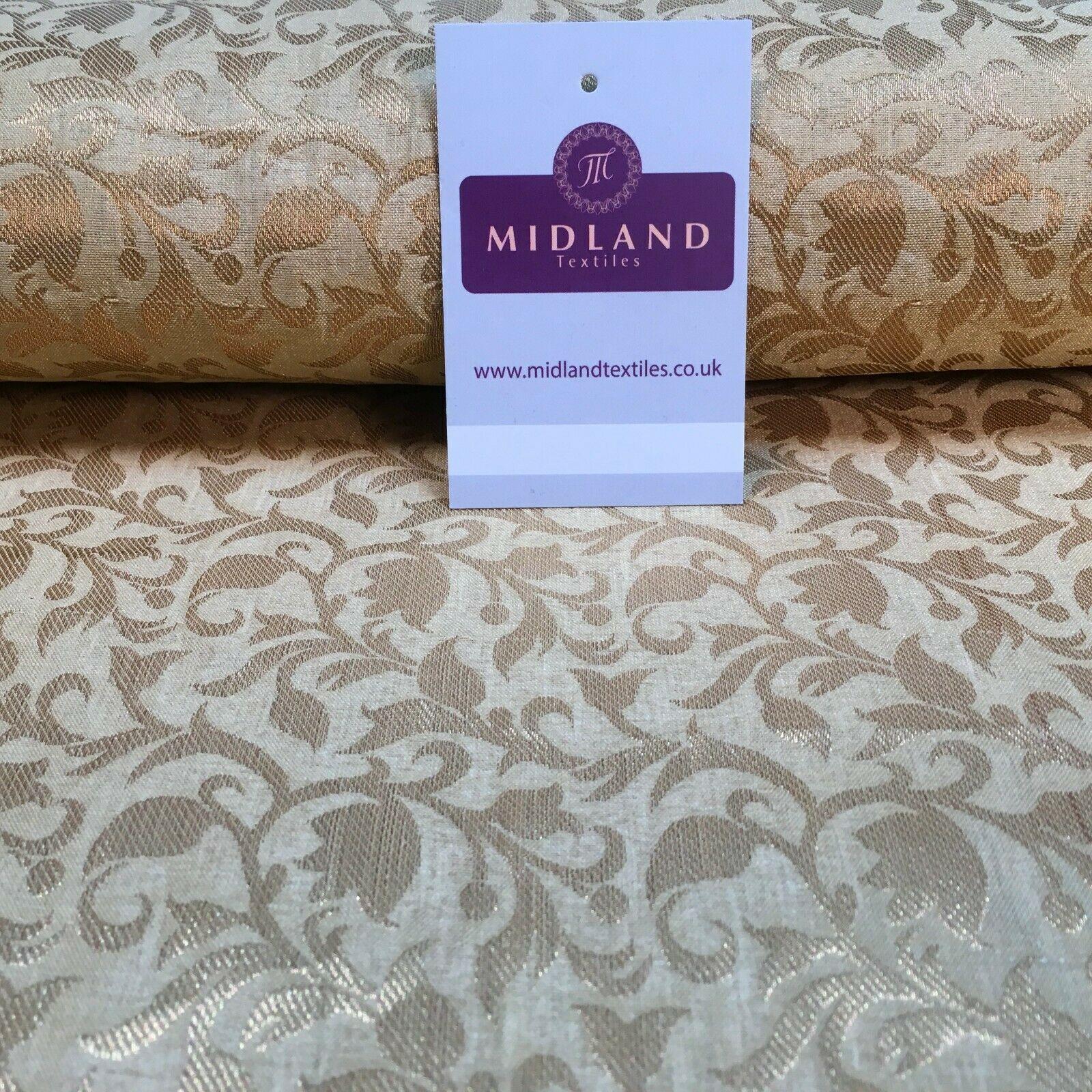Floral Gold Textured Banarsi Lame Brocade Fabric 111 cm MA1124 Mtex
