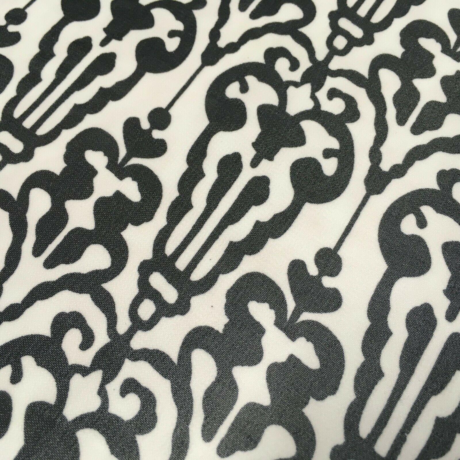 Black and White Ornamental Printed Crepe chiffon Dress Fabric 150 cm MK1190-32