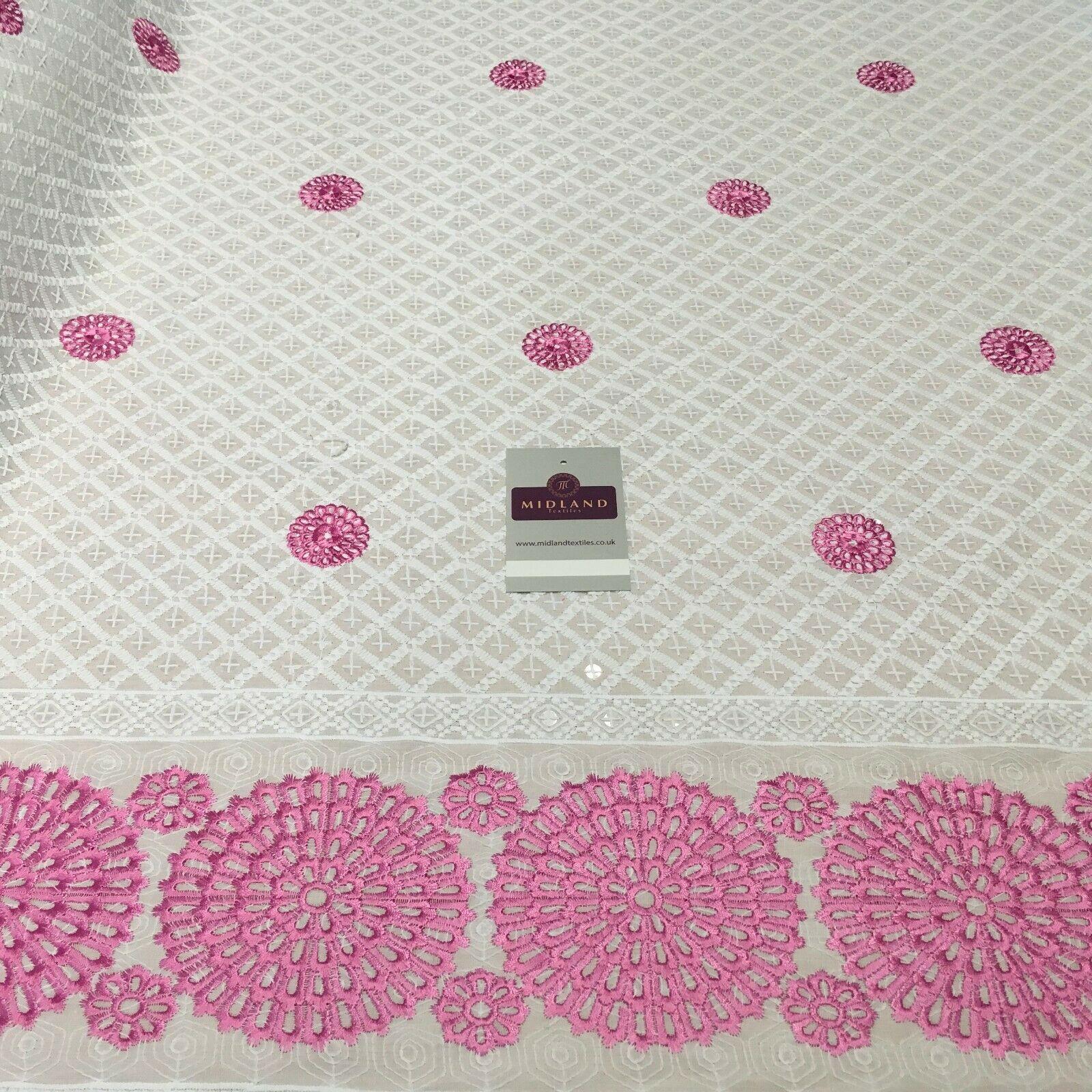 Cotton broderie anglaise Border Cotton blend fabric 139cm M1196 Mtex