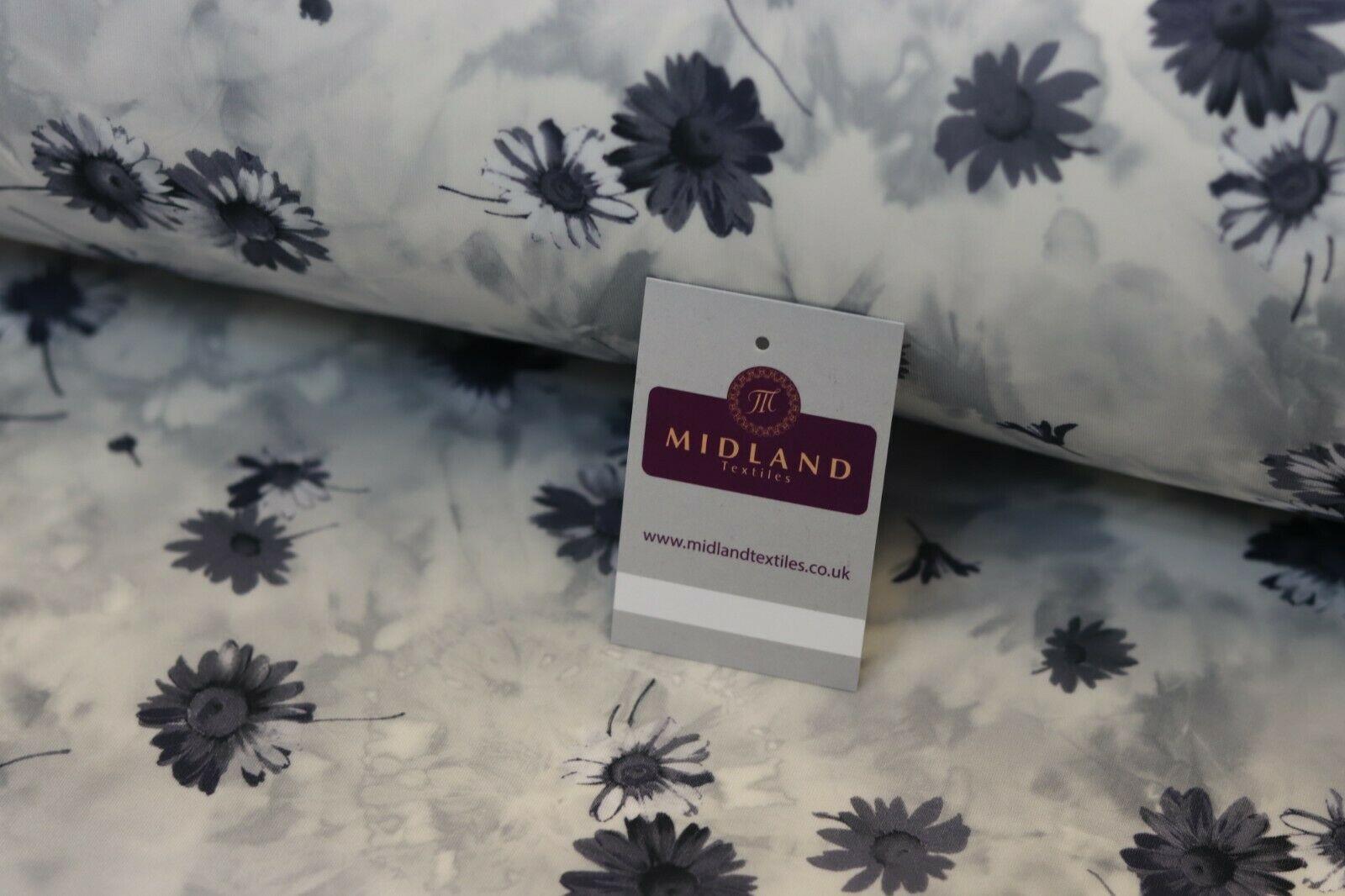 Grey Floral Printed Scuba Fabric 150 cm MK1213-3 Mtex