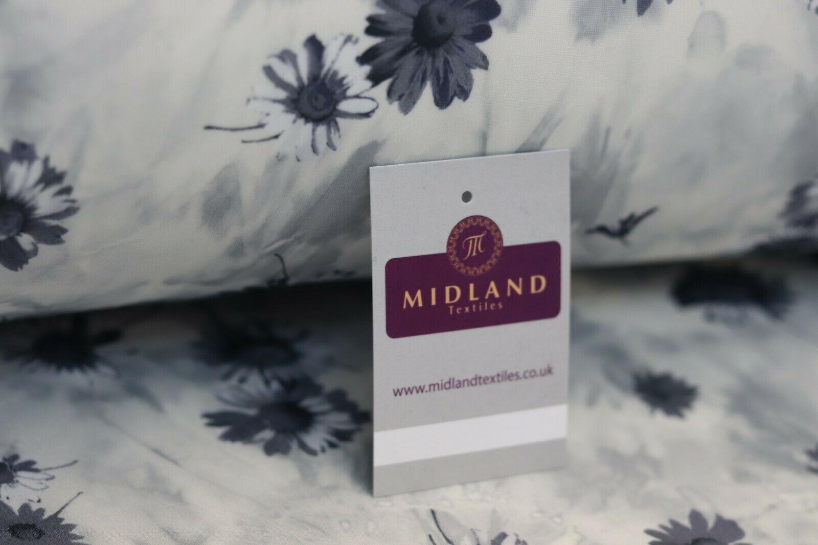 Grey Floral Printed Scuba Fabric 150 cm MK1213-3 Mtex