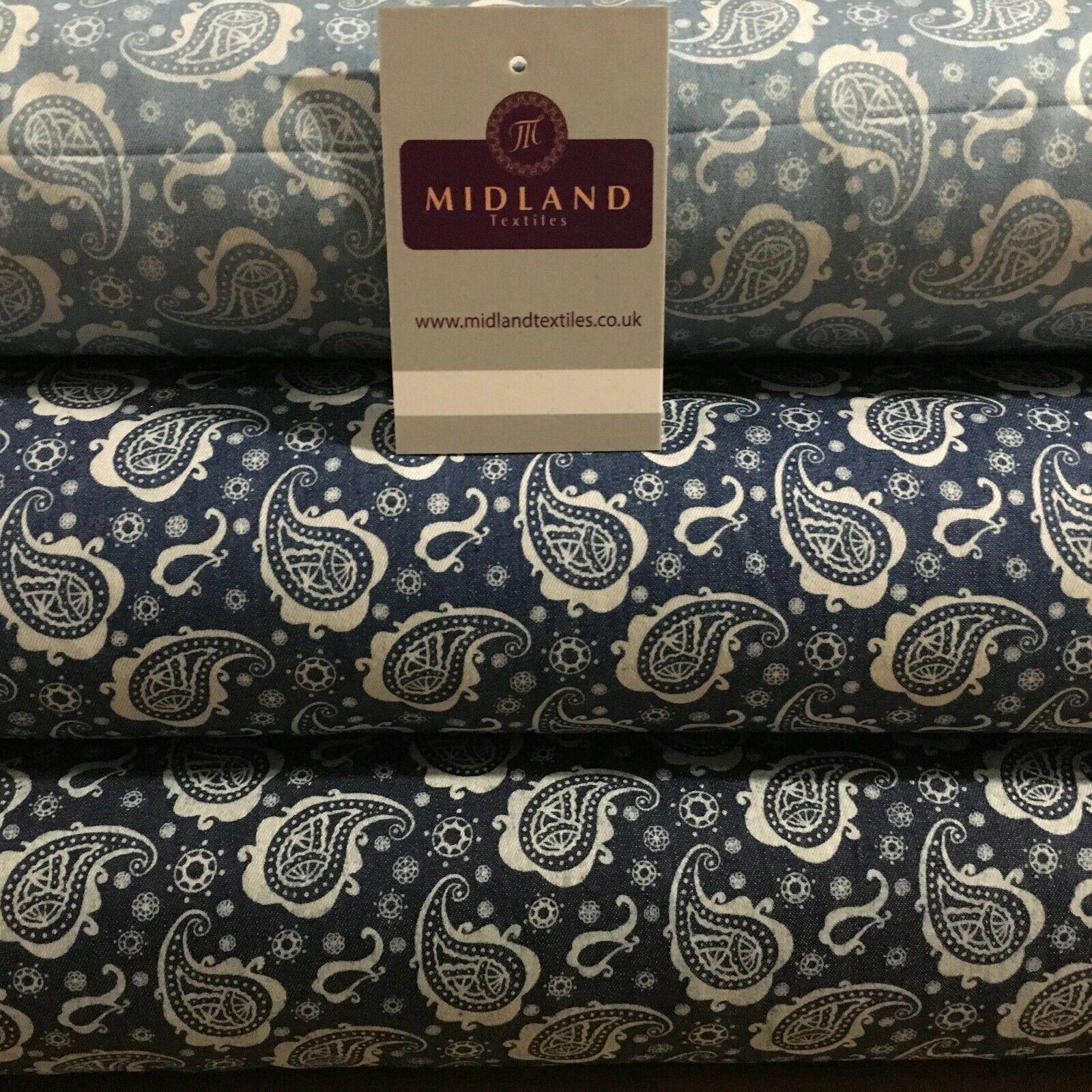 Paisley Printed Chambray Dress Fabric 150cm MK1230 Mtex