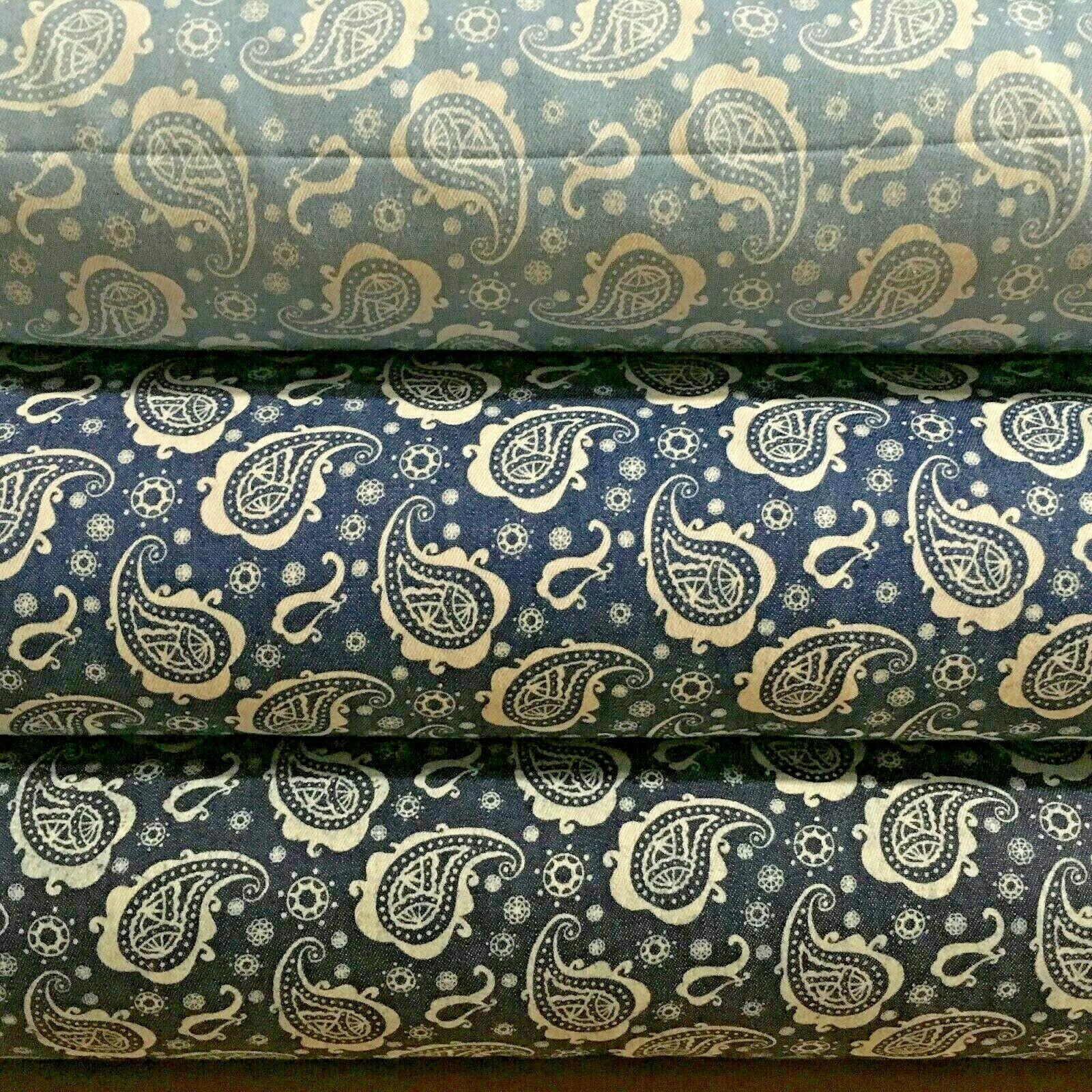 Paisley Printed Chambray Dress Fabric 150cm MK1230 Mtex