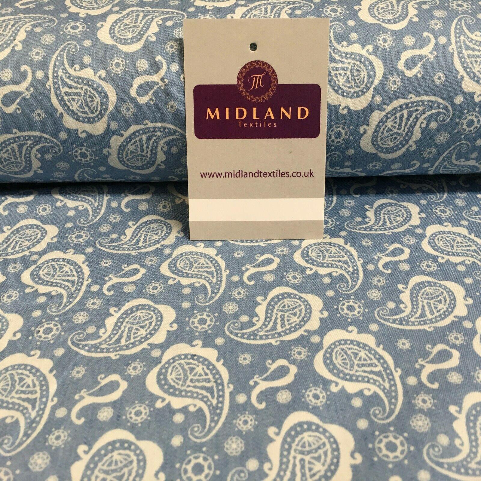 Paisley Printed Chambray Dress Fabric 150cm MK1230 Mtex