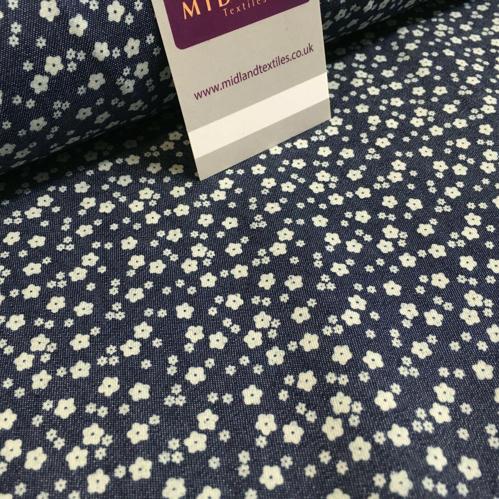 Paisley Small Flower Floral Chambray 110 cm MK1231 Mtex