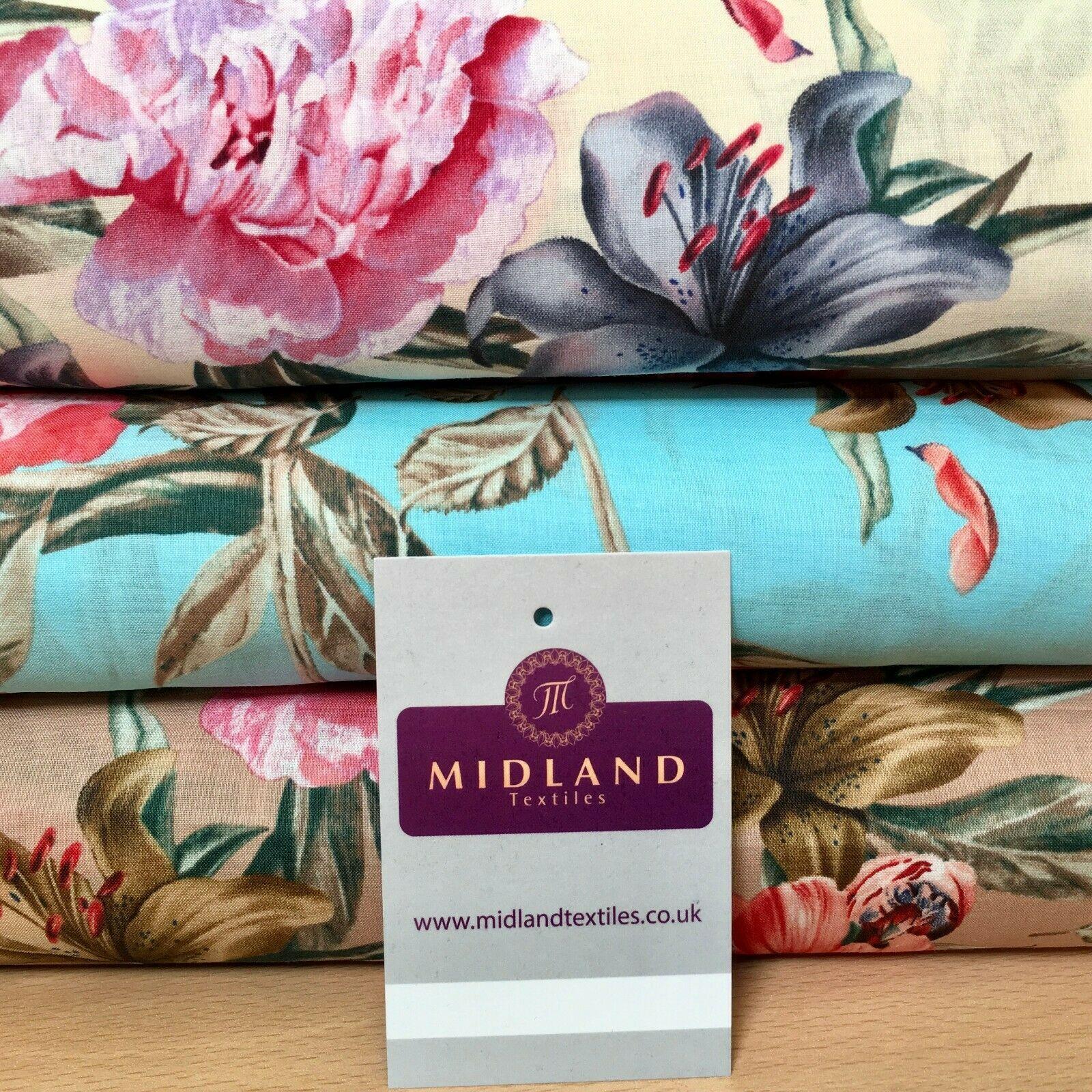 Vintage Floral Printed Cotton Lawn Dress Fabric 150cm MK1236 Mtex