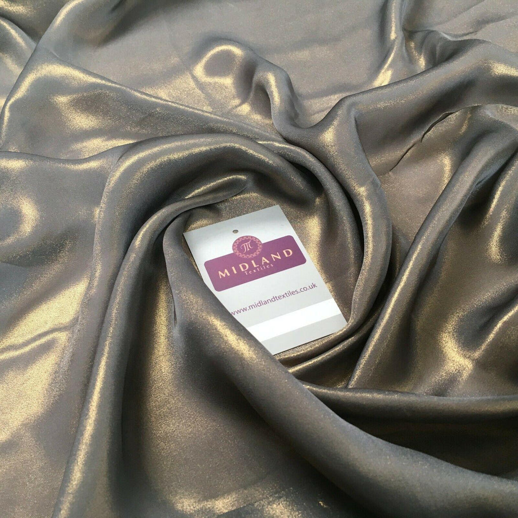 Gold Shimmer Foil Satin Georgette Chiffon Crepe Fabric 110cm  MR1178 Mtex