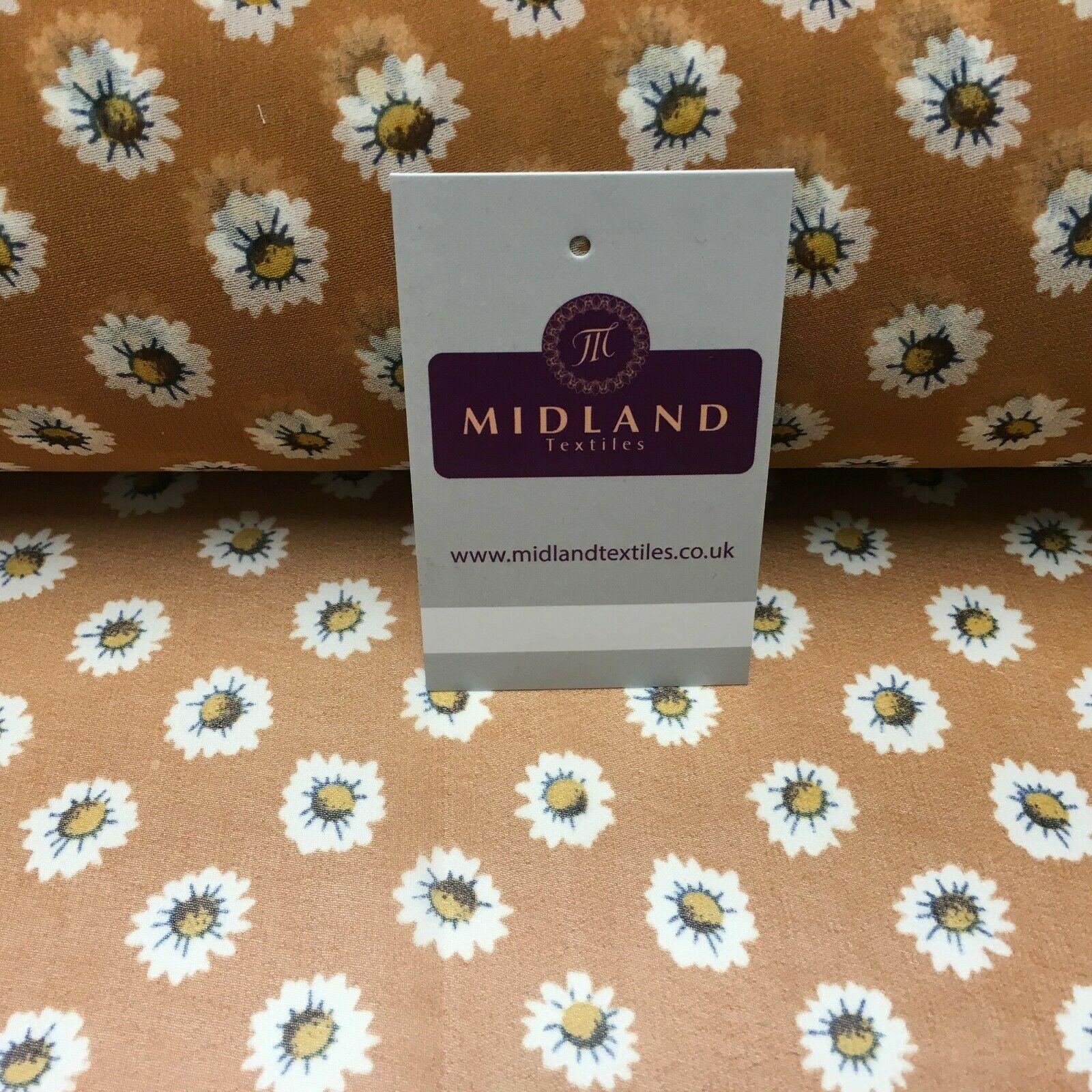 Tan Floral Printed Crepe chiffon Dress Fabric 150 cm Wide MK1190-10 Mtex