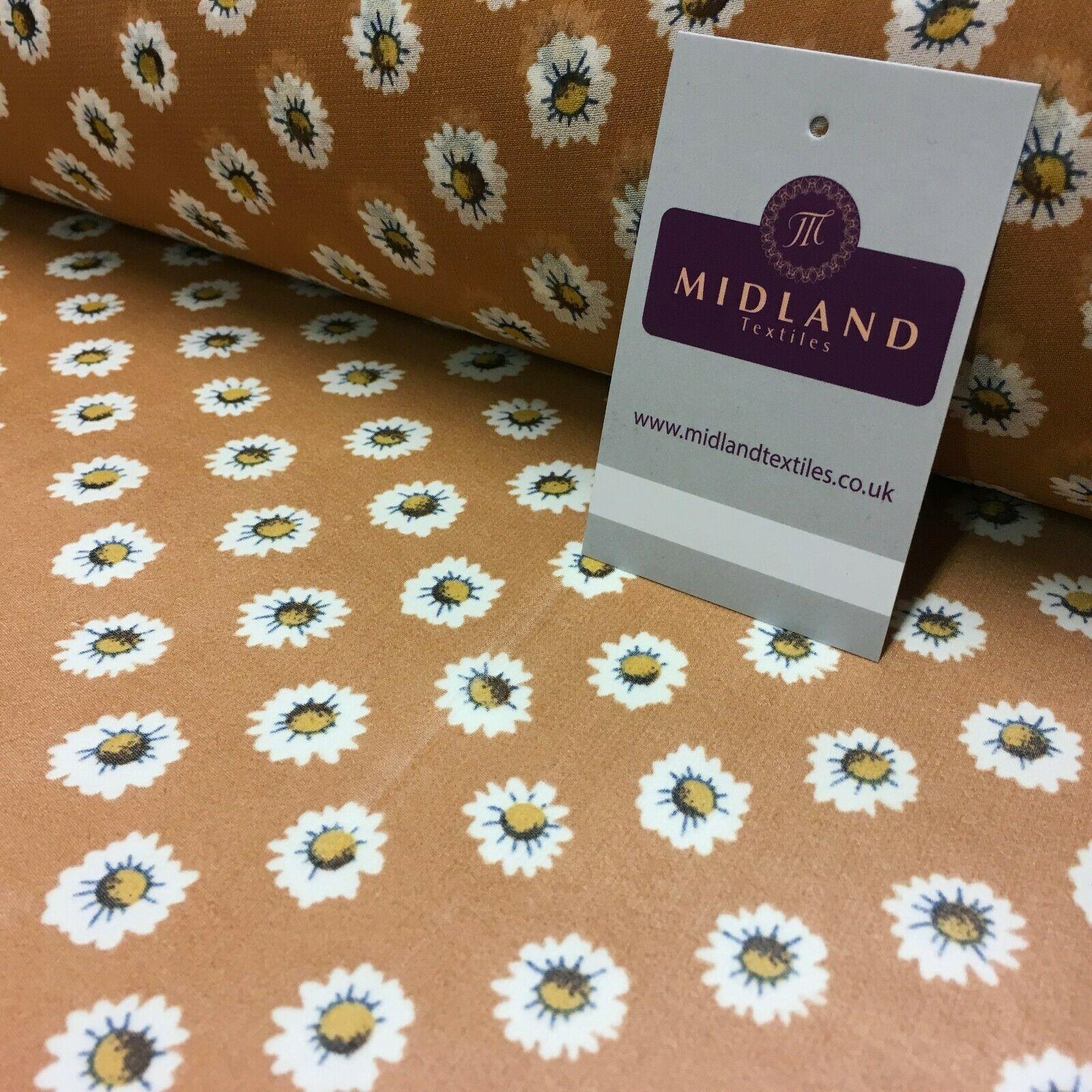 Tan Floral Printed Crepe chiffon Dress Fabric 150 cm Wide MK1190-10 Mtex