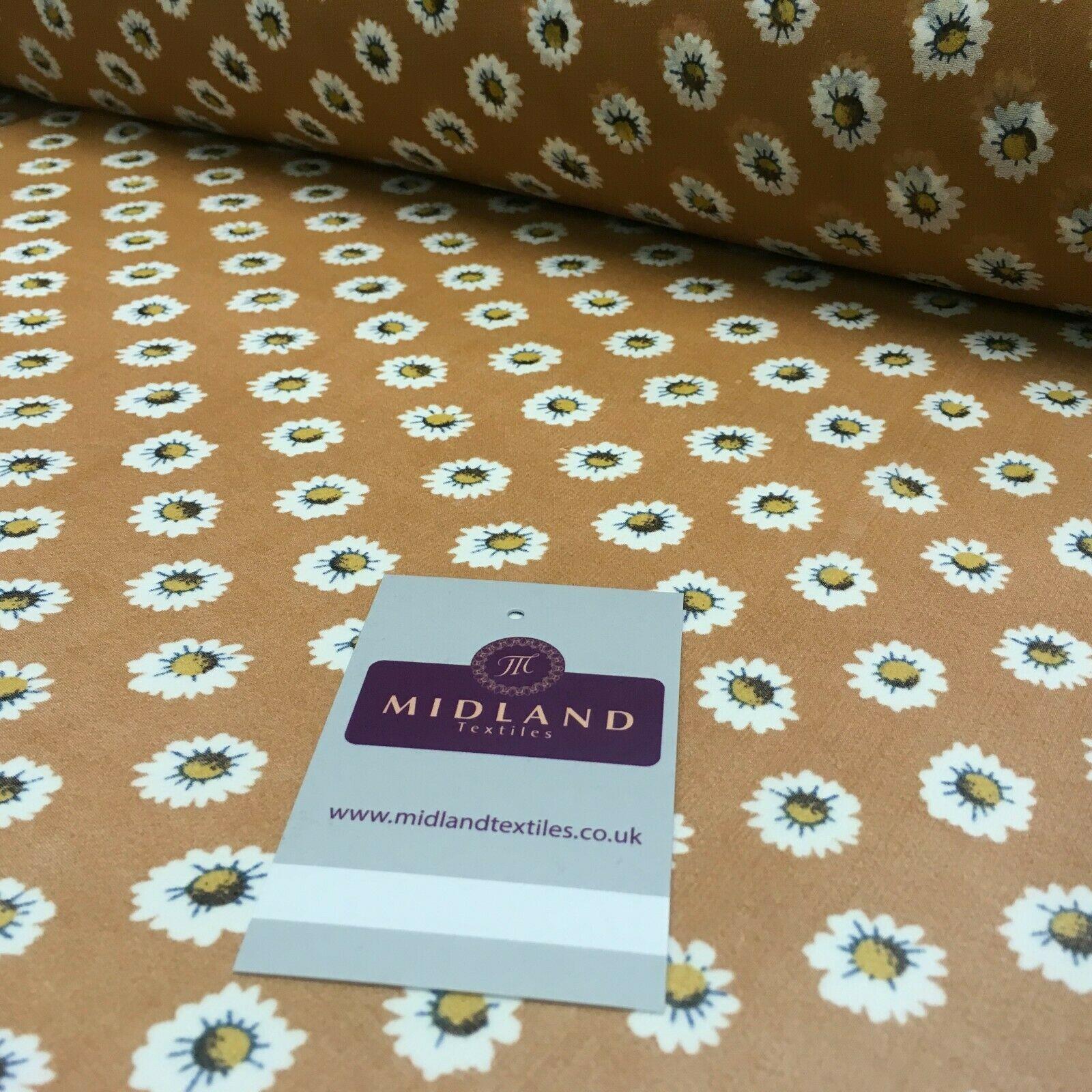 Tan Floral Printed Crepe chiffon Dress Fabric 150 cm Wide MK1190-10 Mtex