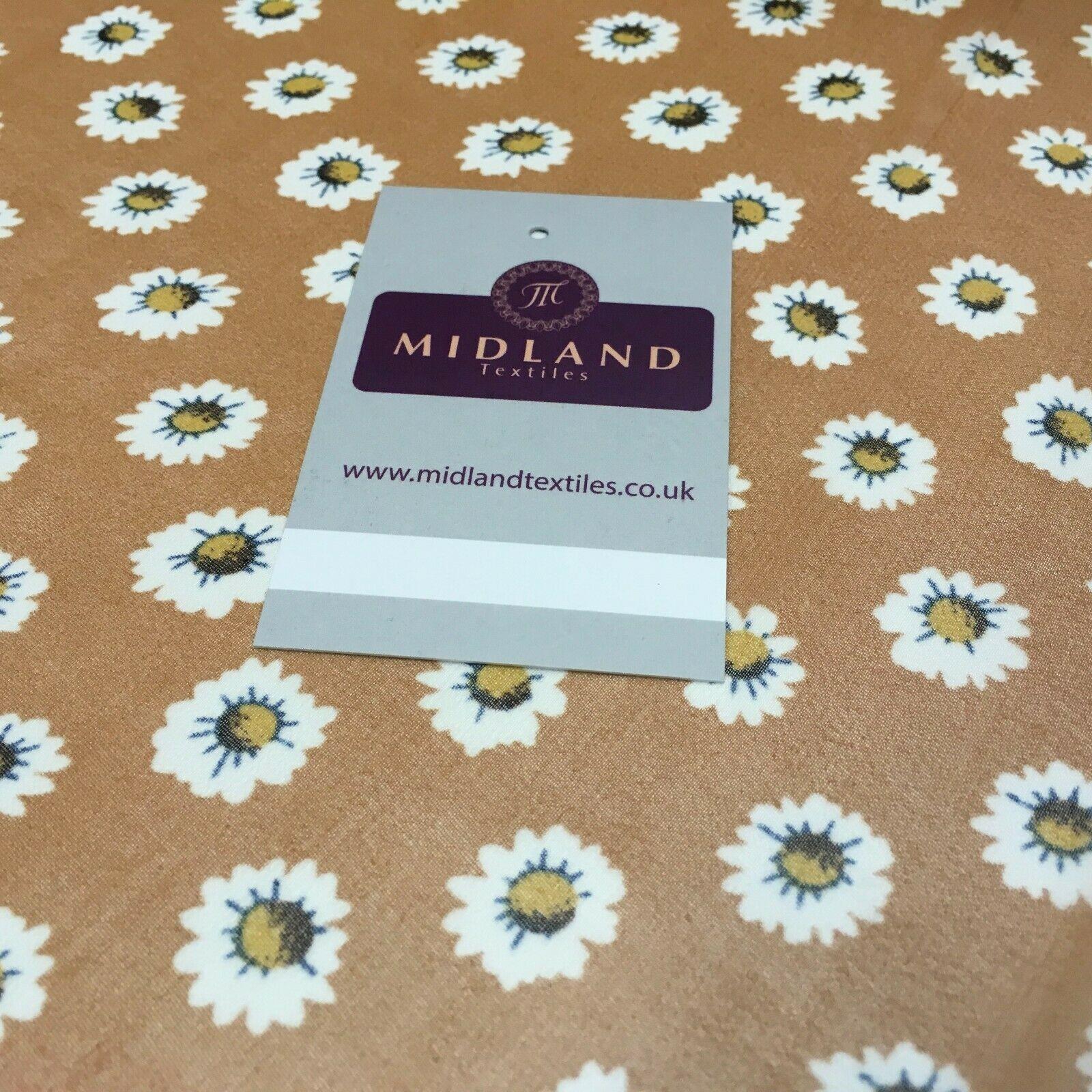 Tan Floral Printed Crepe chiffon Dress Fabric 150 cm Wide MK1190-10 Mtex