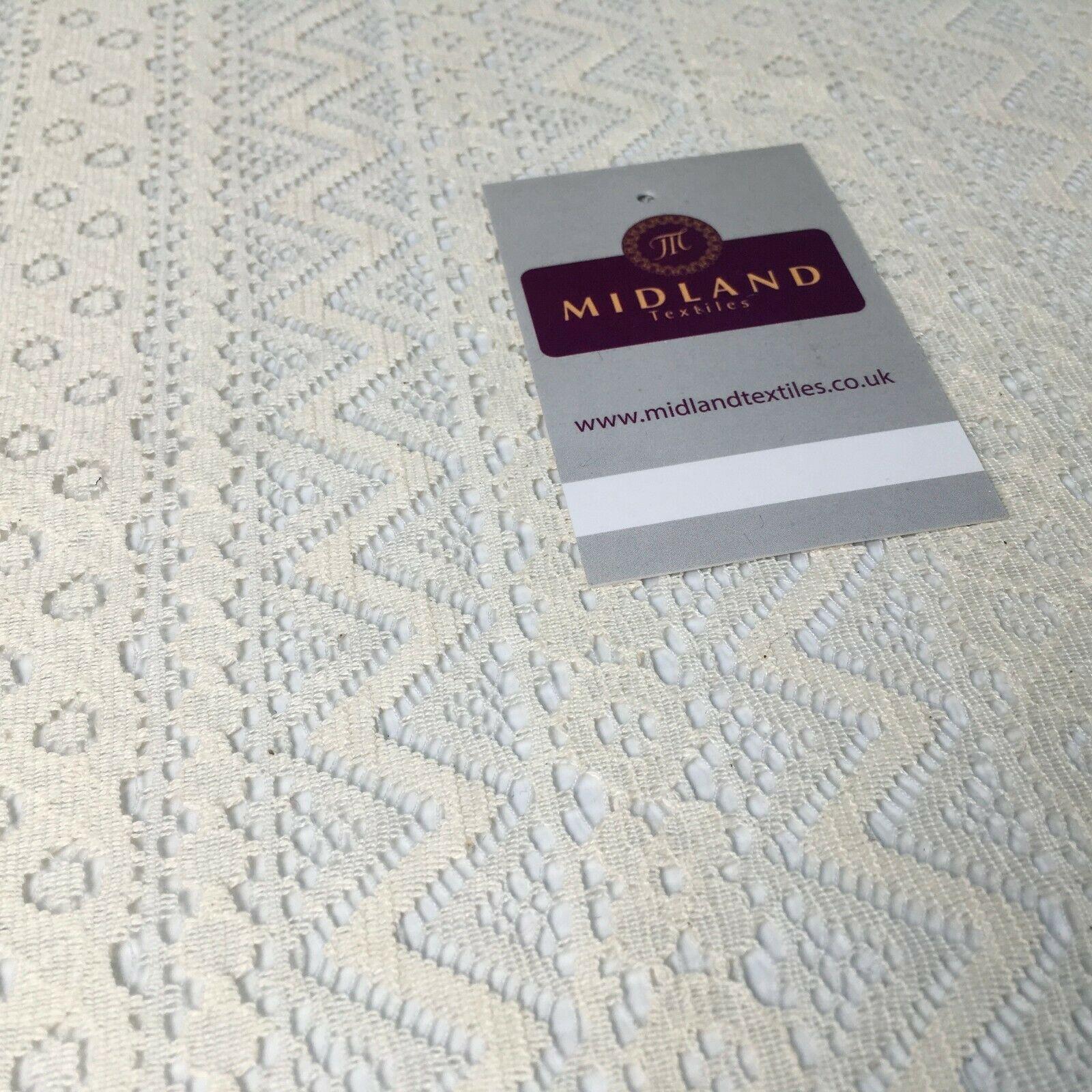 Cream Geometric Lace Net Dress Fabric 150 cm M186-42 Mtex