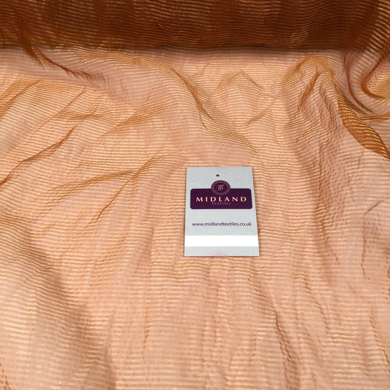 Rust Crushed Lightweight Organdy pin stripped Fabric 150 cm M145-82 Mtex