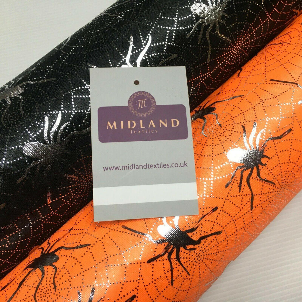 Halloween Spooky Spider web Silver Foil Fabric 150 cm MH1280 Mtex