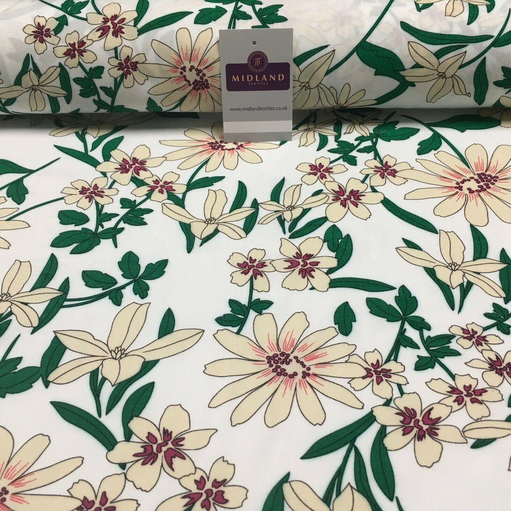 Floral Printed Rayon Viscose Poplin dress Fabric 150 cm MA1252 Mtex