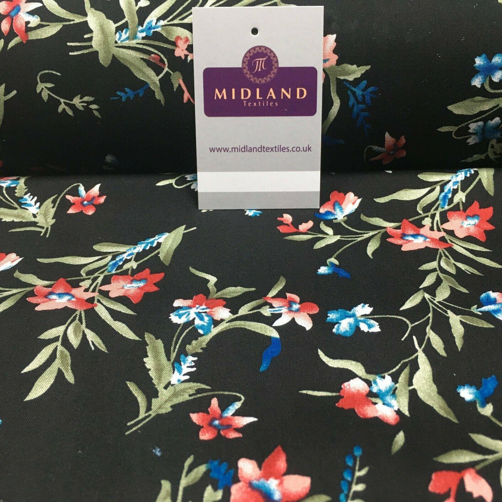 Floral Printed Rayon Viscose Poplin dress Fabric 150 cm MA1253 Mtex