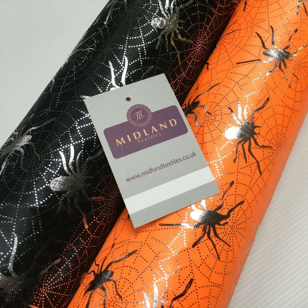 Halloween Spooky Spider web Silver Foil Fabric 150 cm MH1280 Mtex