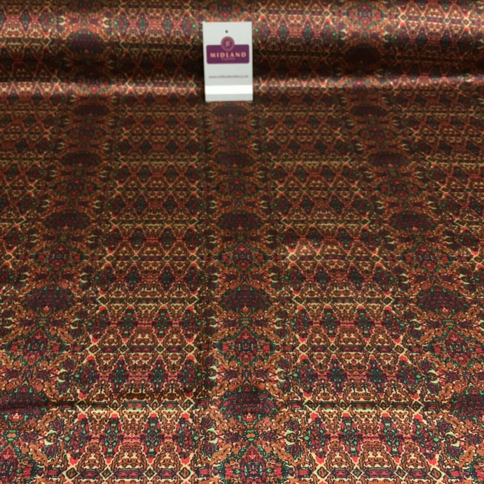 Red Rust Silky Digital Printed Satin Dress Fabric 150 cm MK1327-4