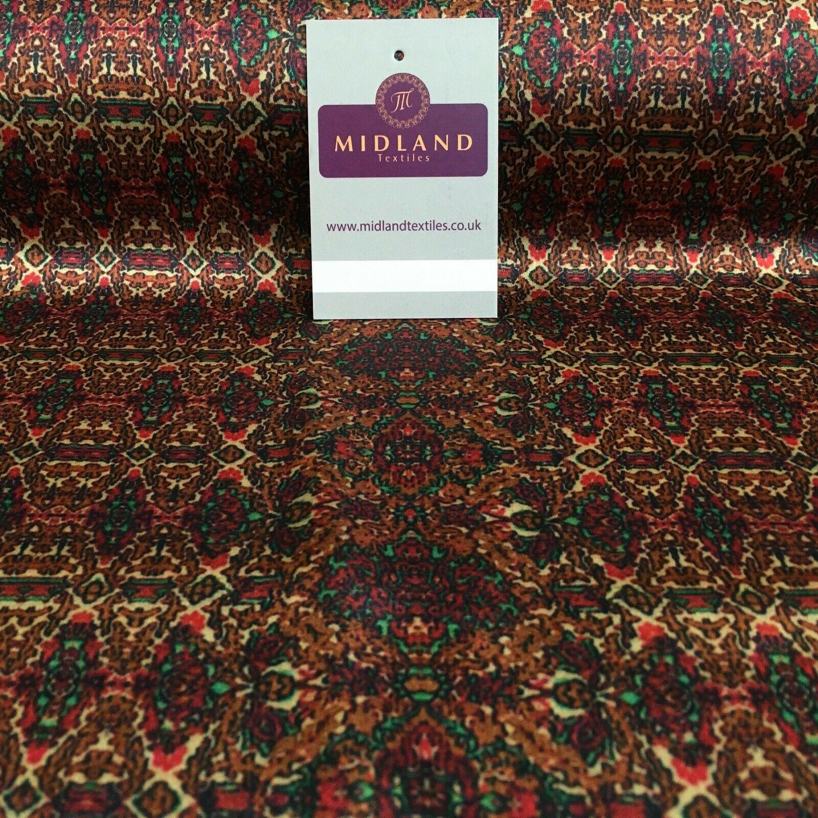 Red Rust Silky Digital Printed Satin Dress Fabric 150 cm MK1327-4