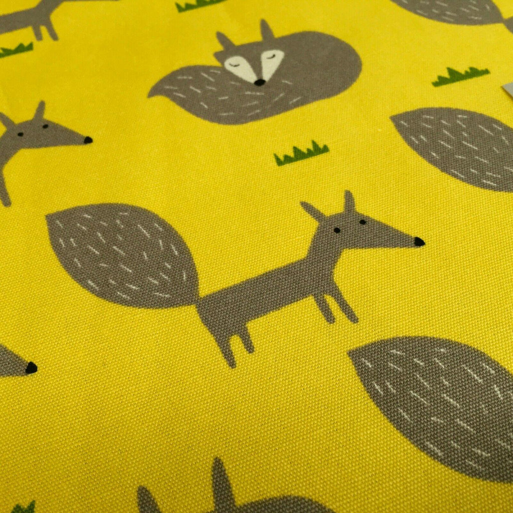 Yellow Foxes Printed 100% Cotton Canvas Craft Fabric 150 Cm Wide Mtex MK856-19