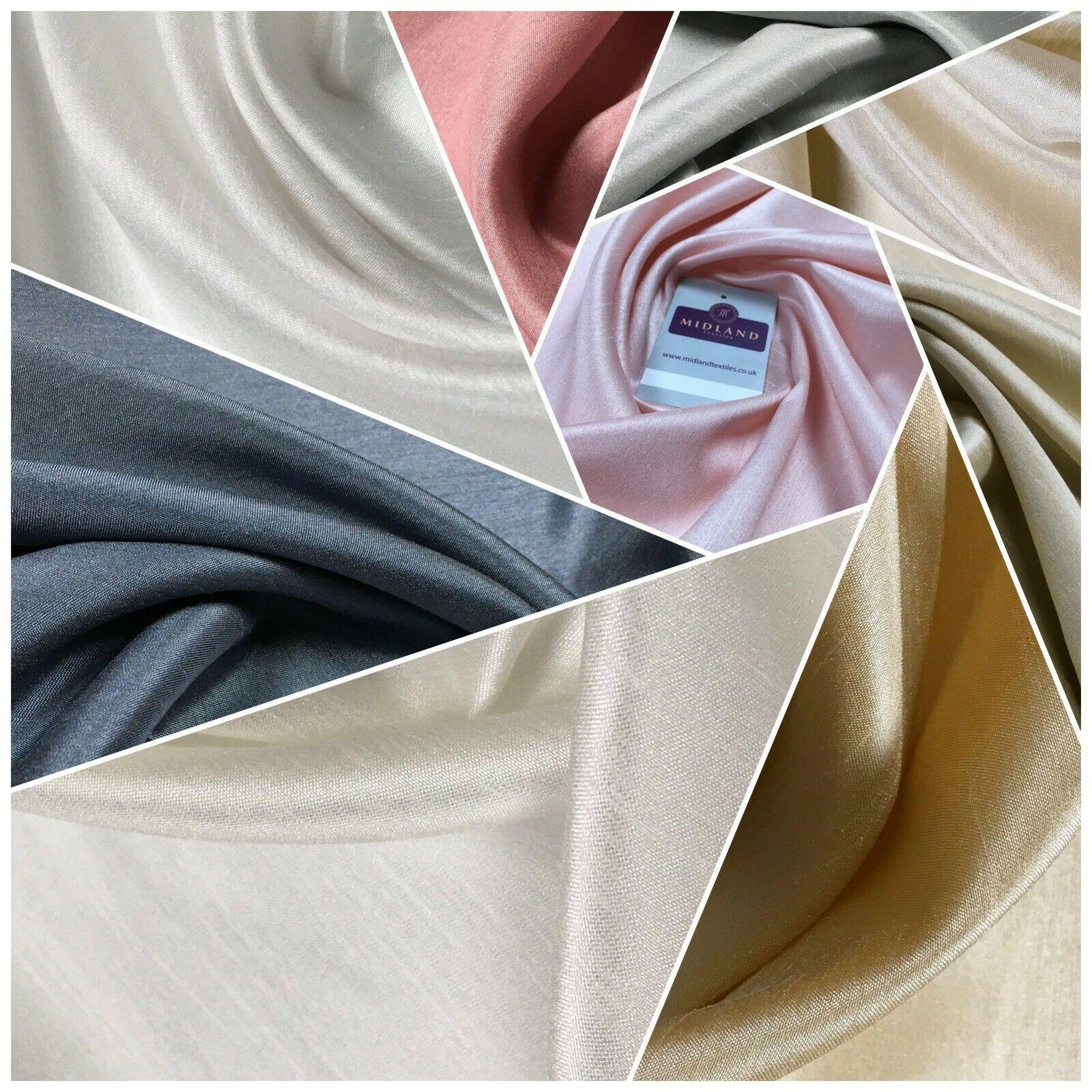 £4.99/m Plain Shantung Satin Backed Dupion Faux Silk Dress Fabric 147 cm MD1293 Mtex