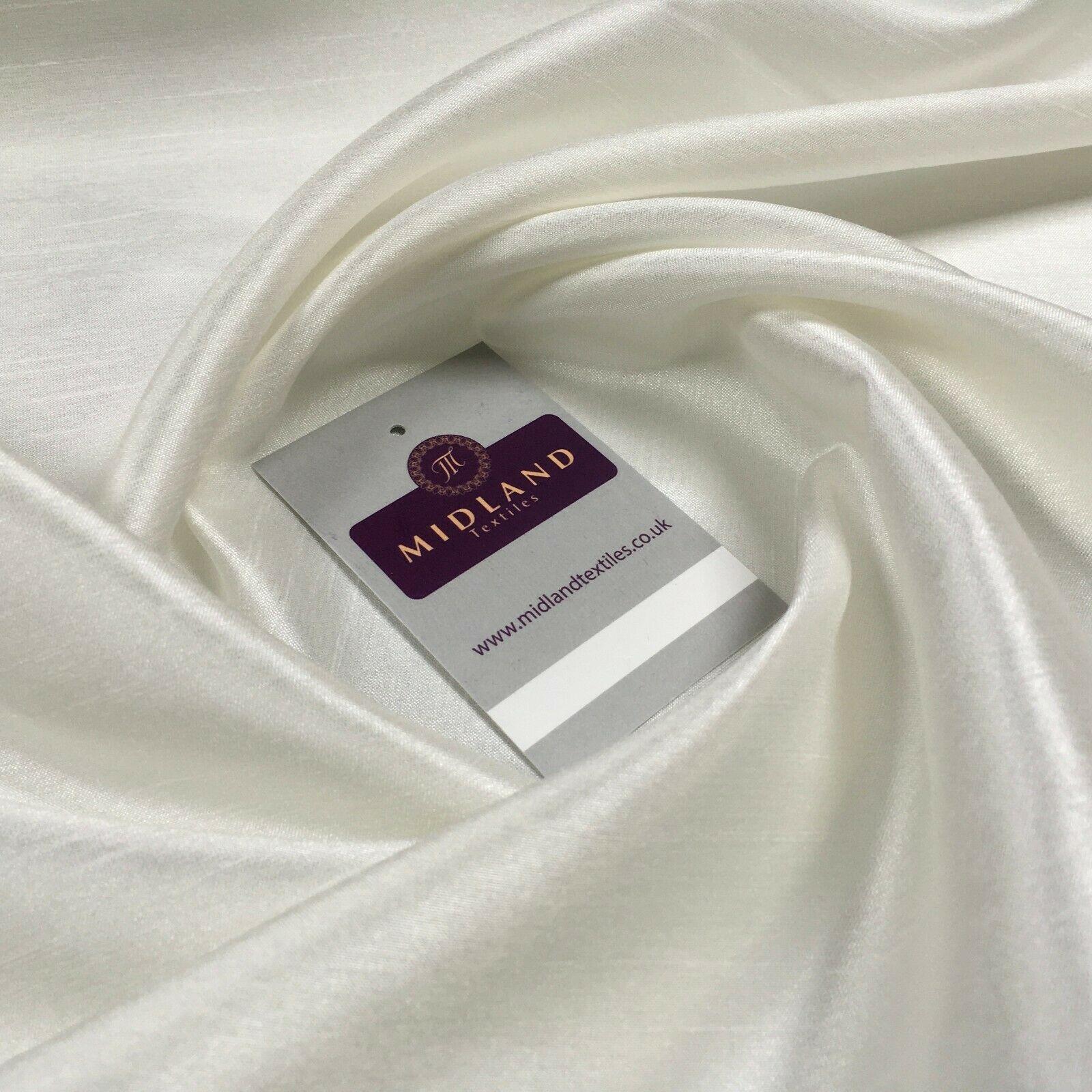 £4.99/m Plain Shantung Satin Backed Dupion Faux Silk Dress Fabric 147 cm MD1293 Mtex