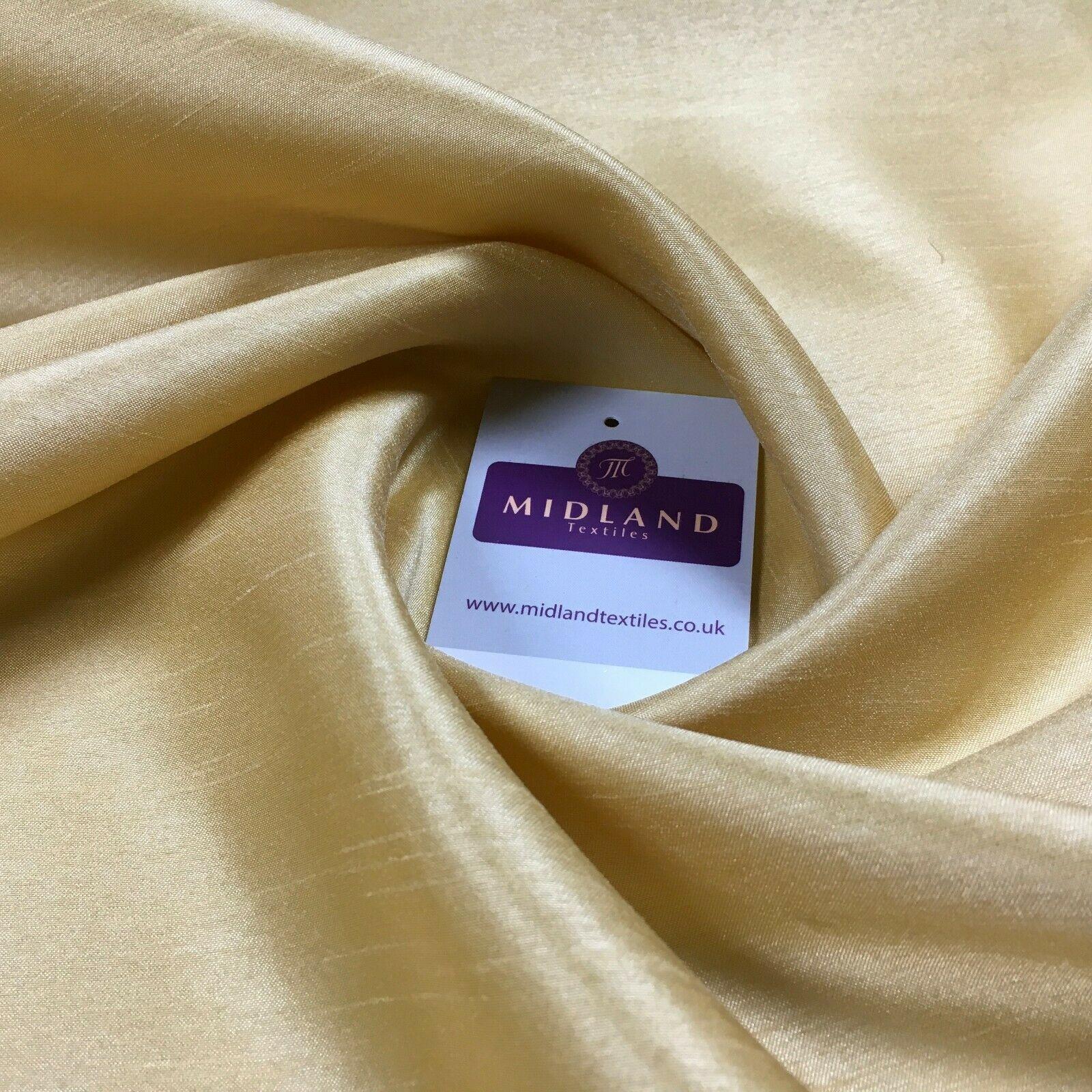 £4.99/m Plain Shantung Satin Backed Dupion Faux Silk Dress Fabric 147 cm MD1293 Mtex