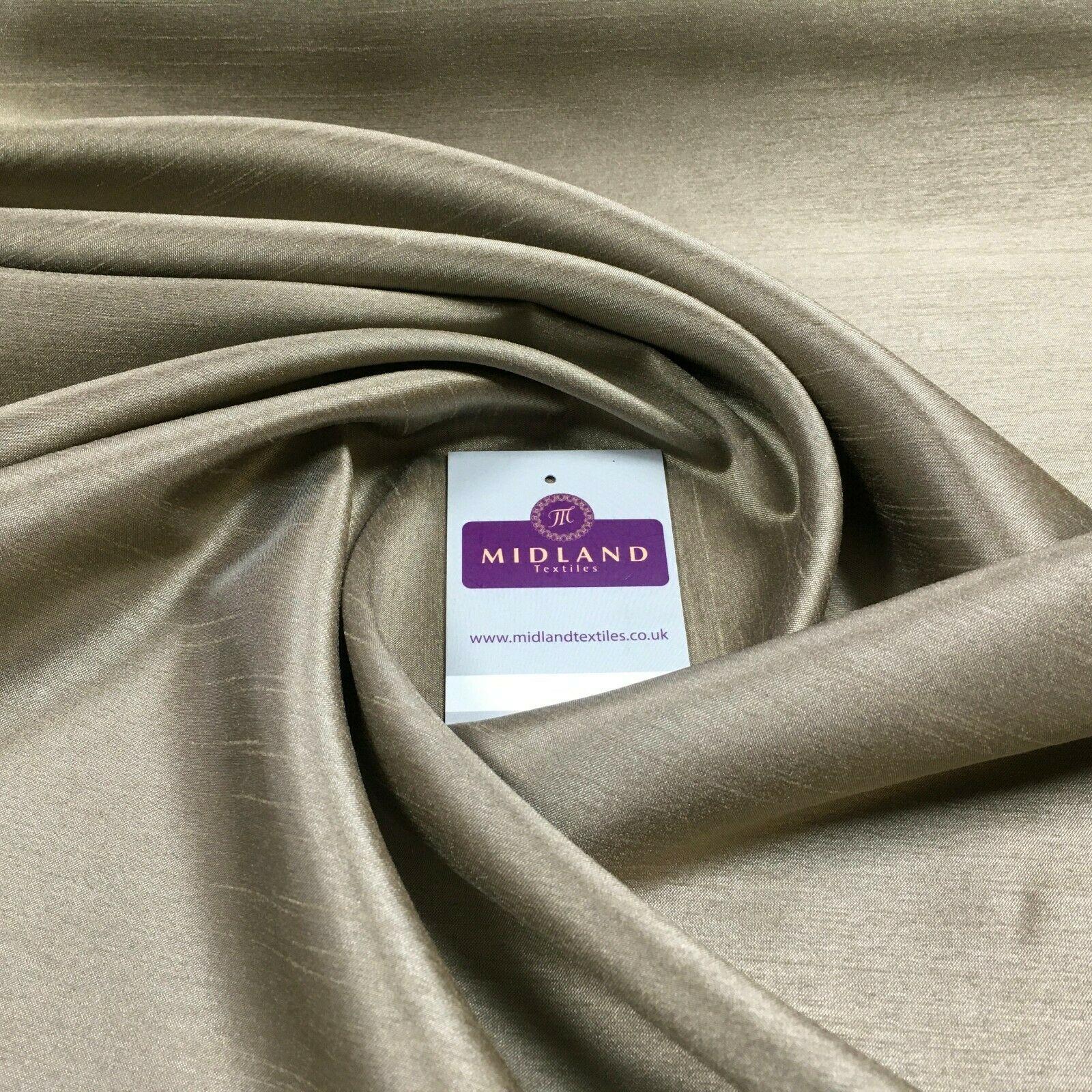 £4.99/m Plain Shantung Satin Backed Dupion Faux Silk Dress Fabric 147 cm MD1293 Mtex