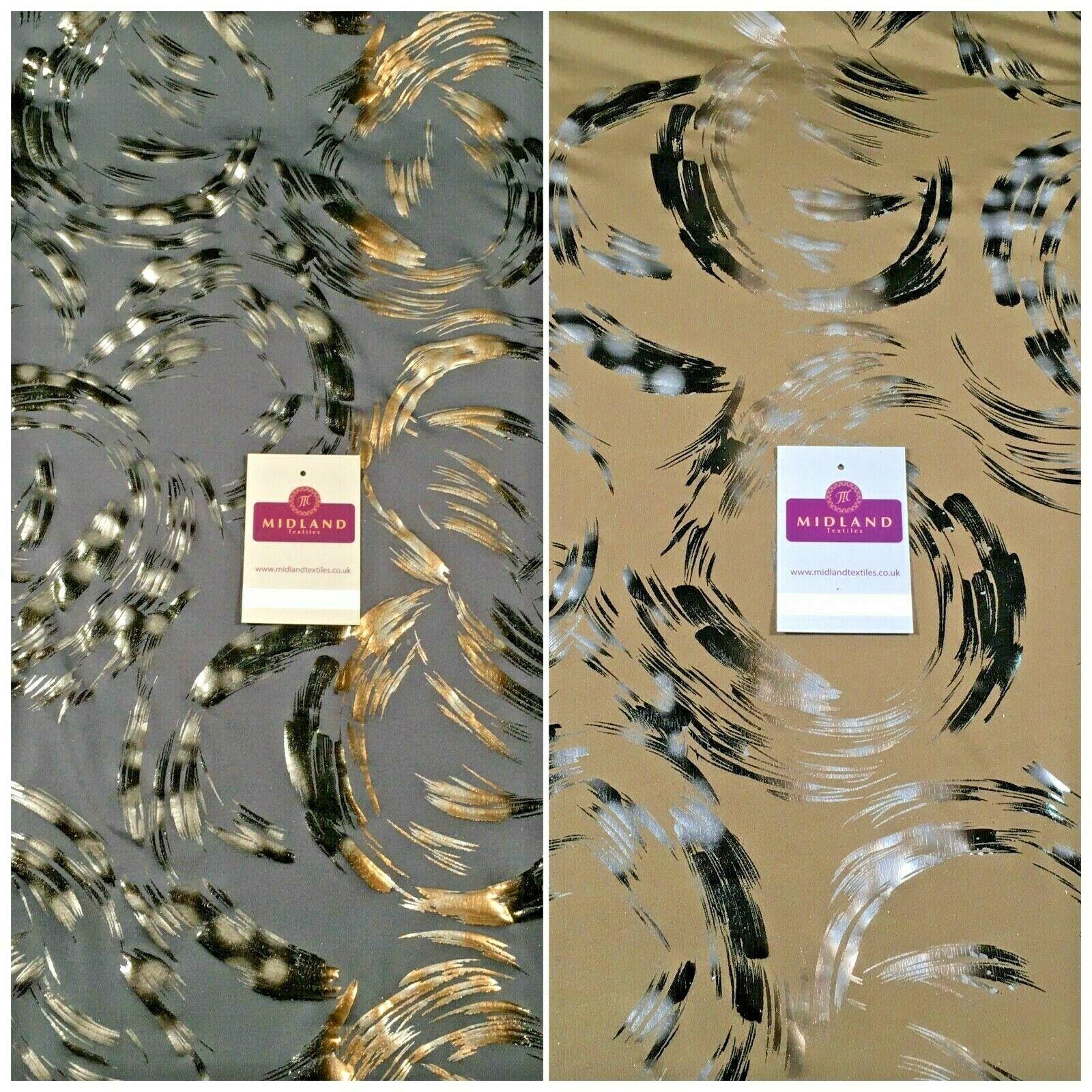 Abstract Spandex Jersey Foil Stretch Dress Fabric 150cm MU1308
