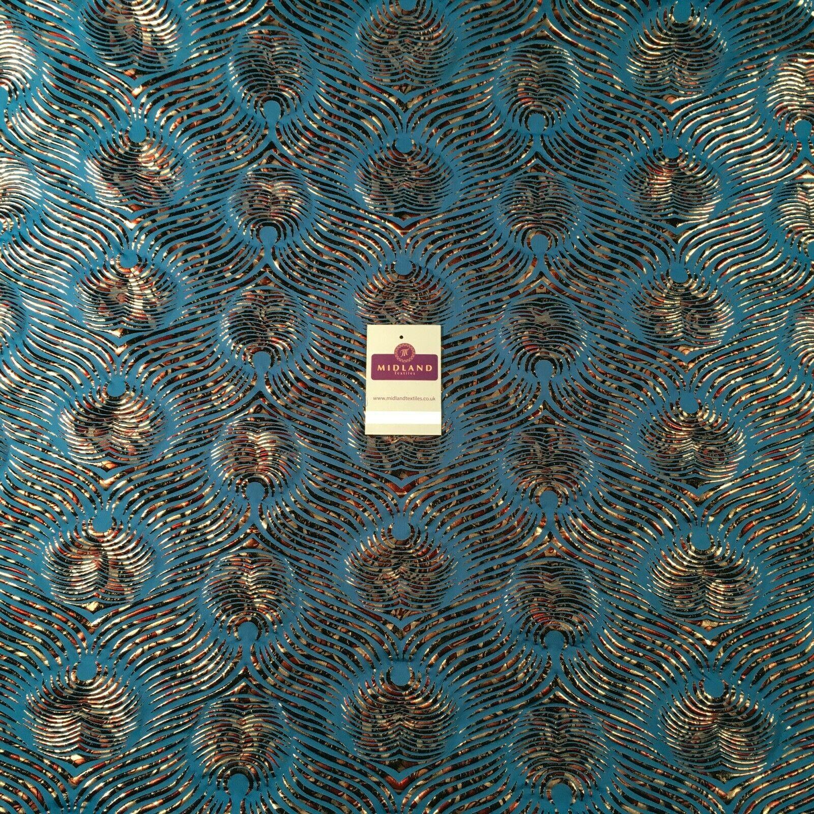 Petrol Animal Print Spandex Jersey Foil Stretch Dress Fabric 150cm MU1317