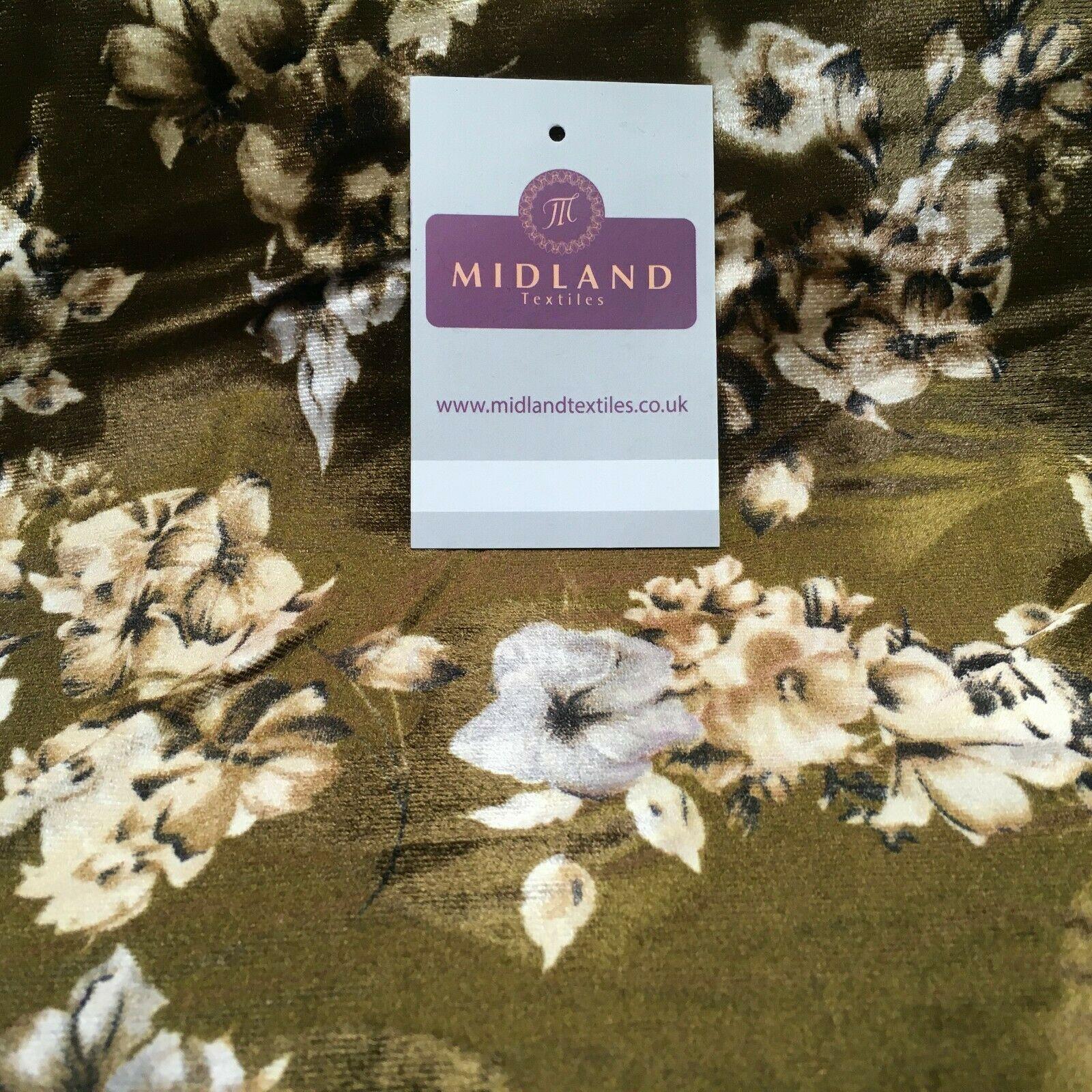 Vintage Floral Velvet Velour Stretch Printed dress fabric 55' Wide M991 Mtex