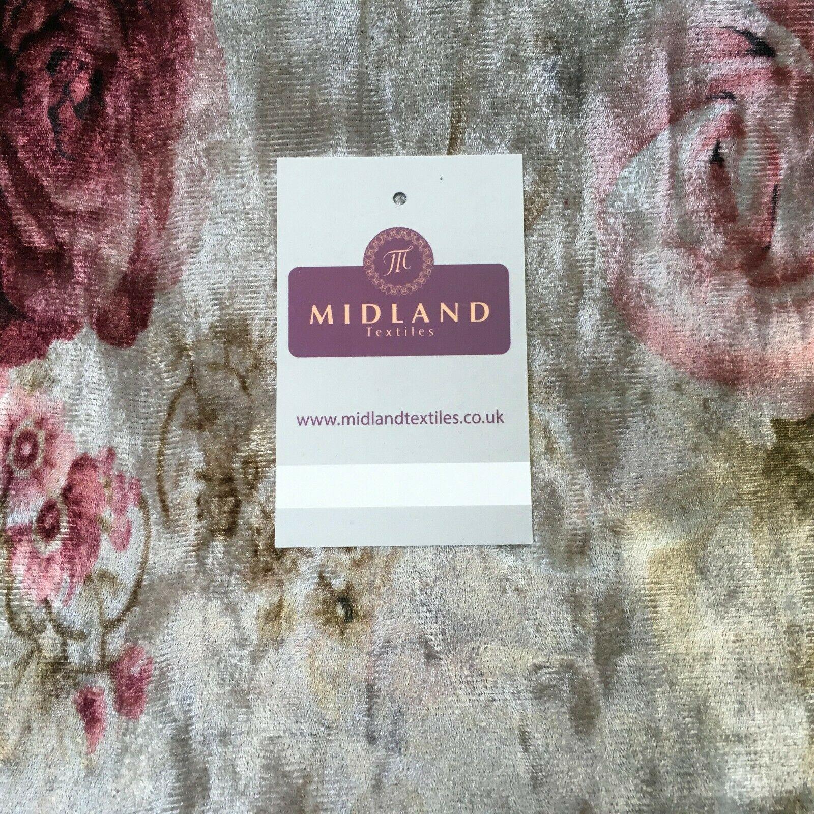 Vintage Floral Velvet Velour Stretch Printed dress fabric 55' Wide M991 Mtex