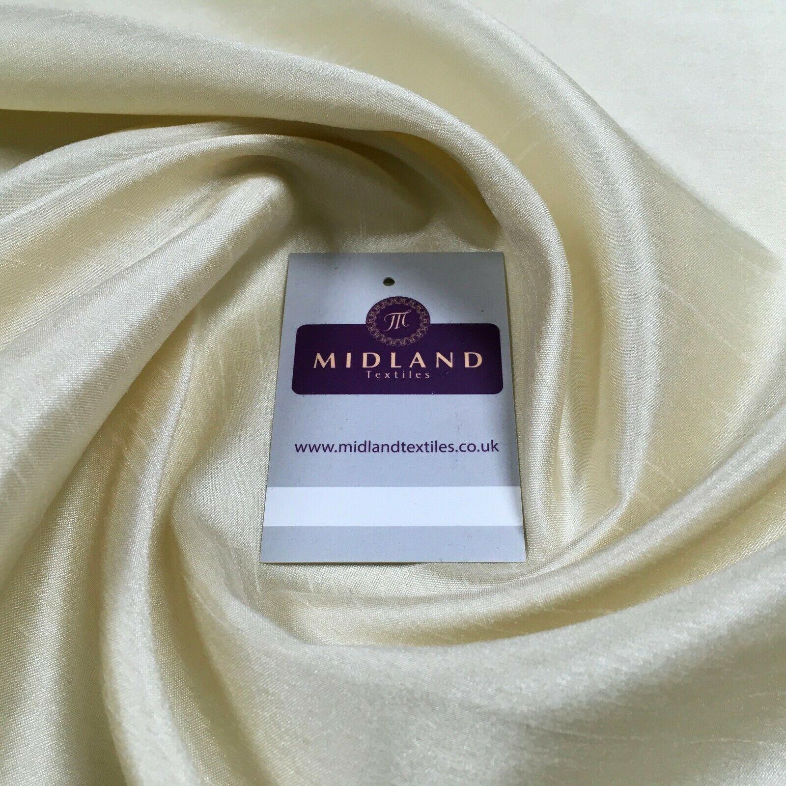 £4.99/m Plain Shantung Satin Backed Dupion Faux Silk Dress Fabric 147 cm MD1293 Mtex
