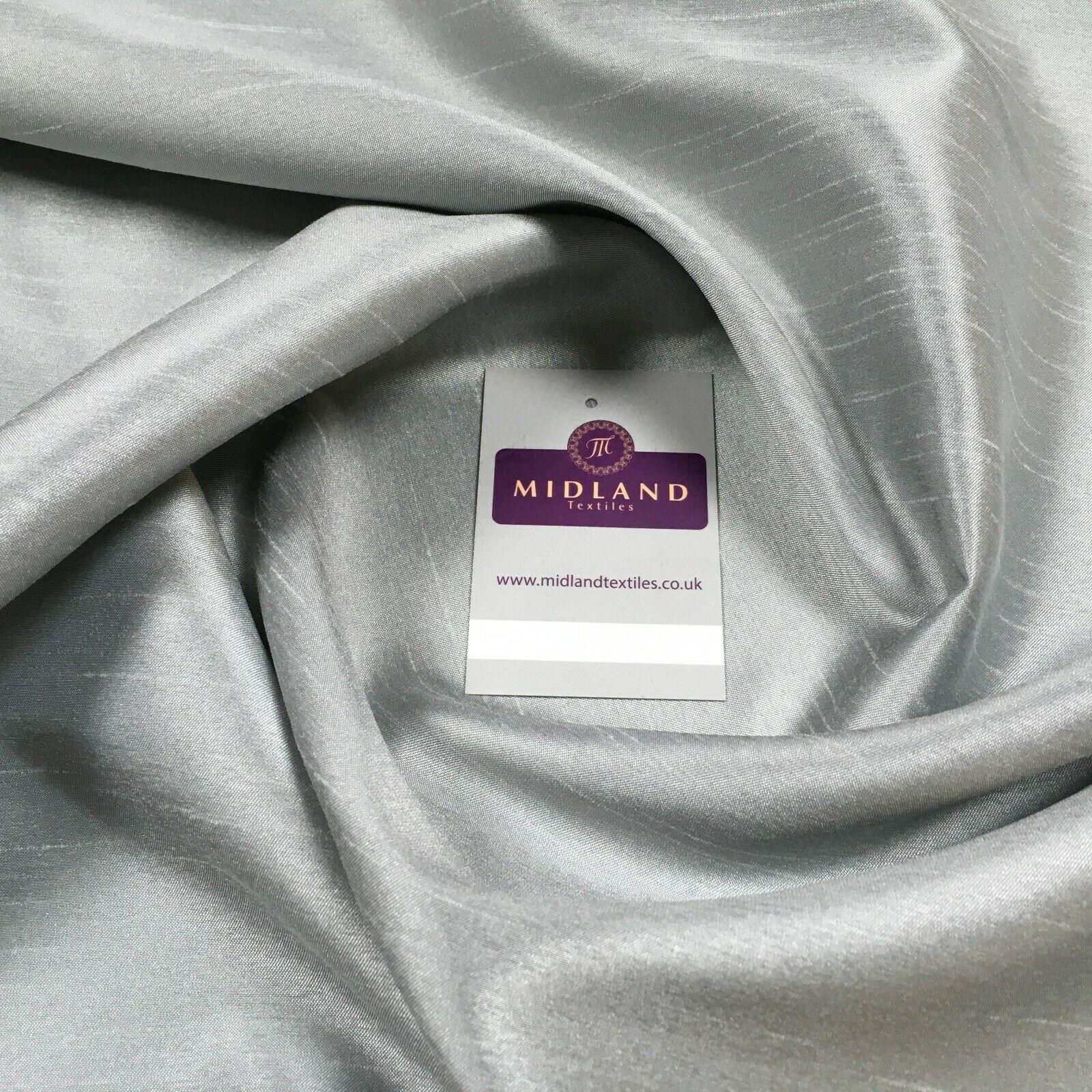 £4.99/m Plain Shantung Satin Backed Dupion Faux Silk Dress Fabric 147 cm MD1293 Mtex