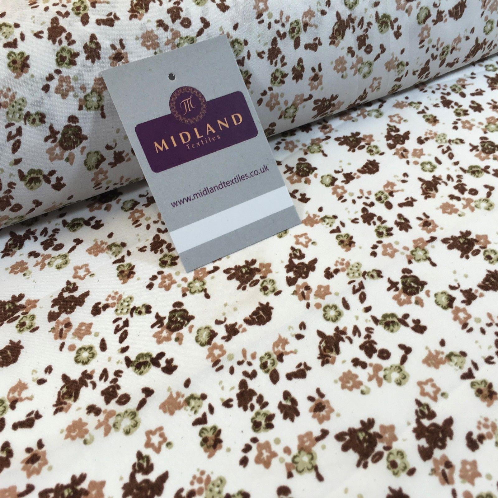 Small Ditsy Floral Printed Poly cotton dress fabric 44' wide M761 Mtex