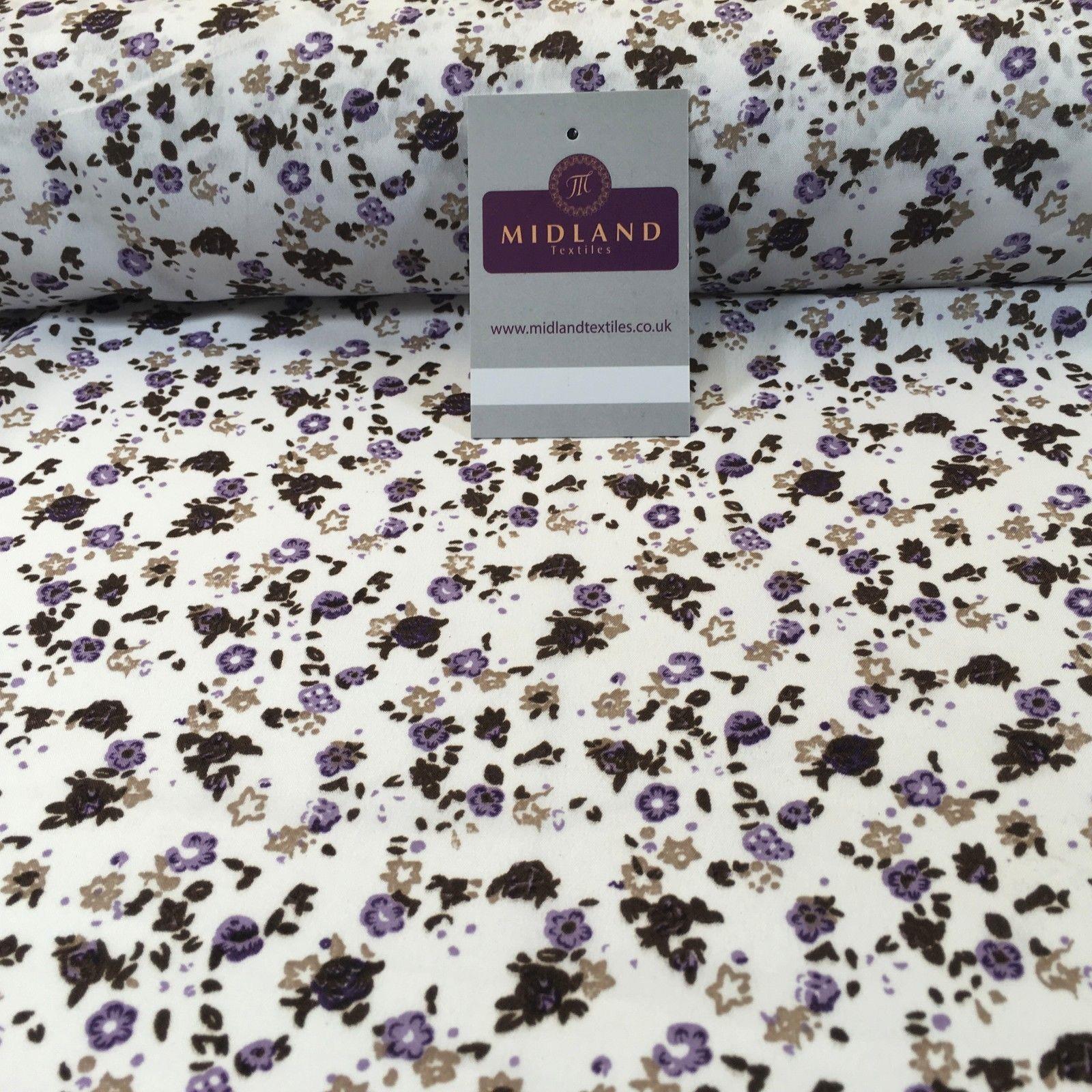 Small Ditsy Floral Printed Poly cotton dress fabric 44' wide M761 Mtex