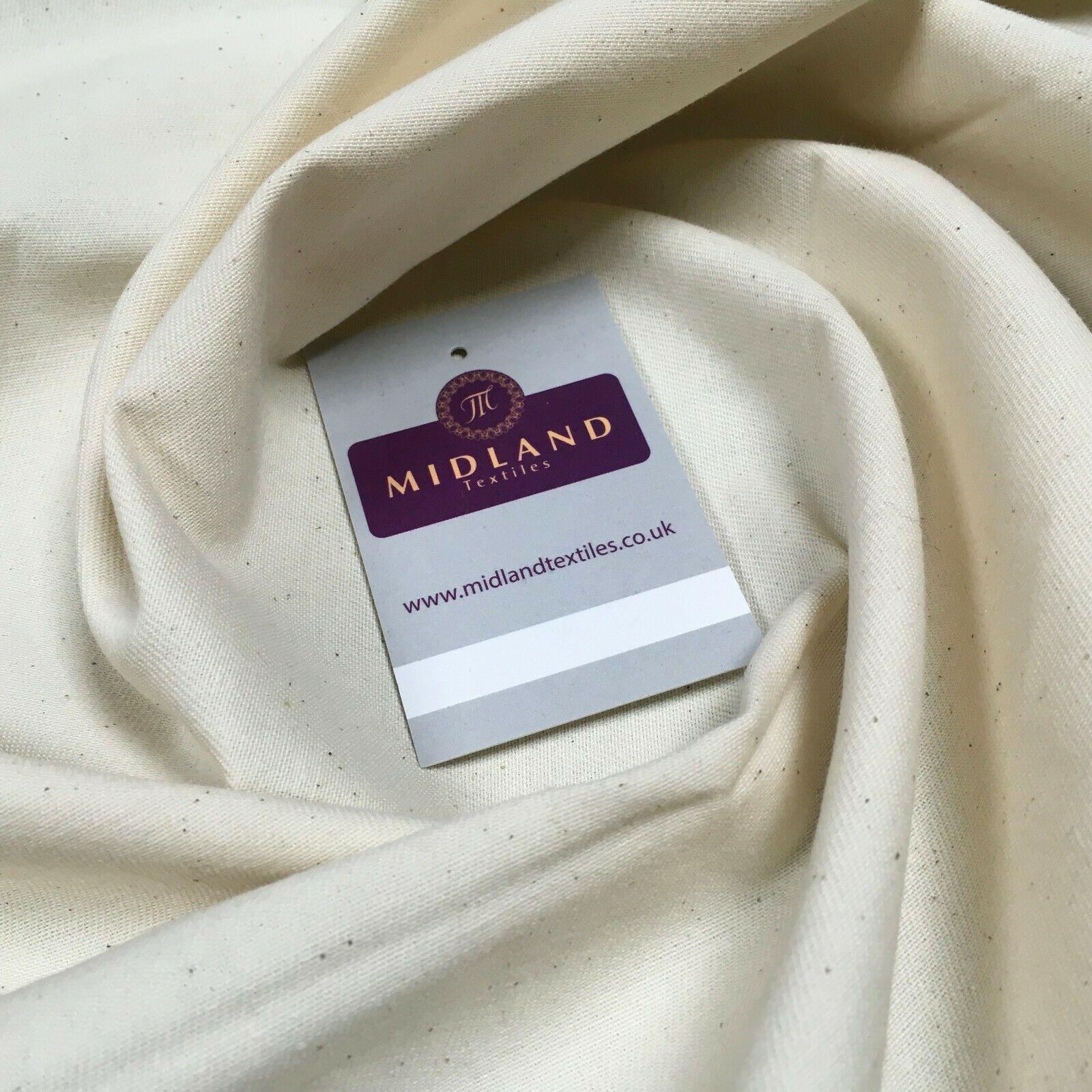 Natural Bull Denim Loom state Heavy Calico Fabric 150cm Wide MS1353